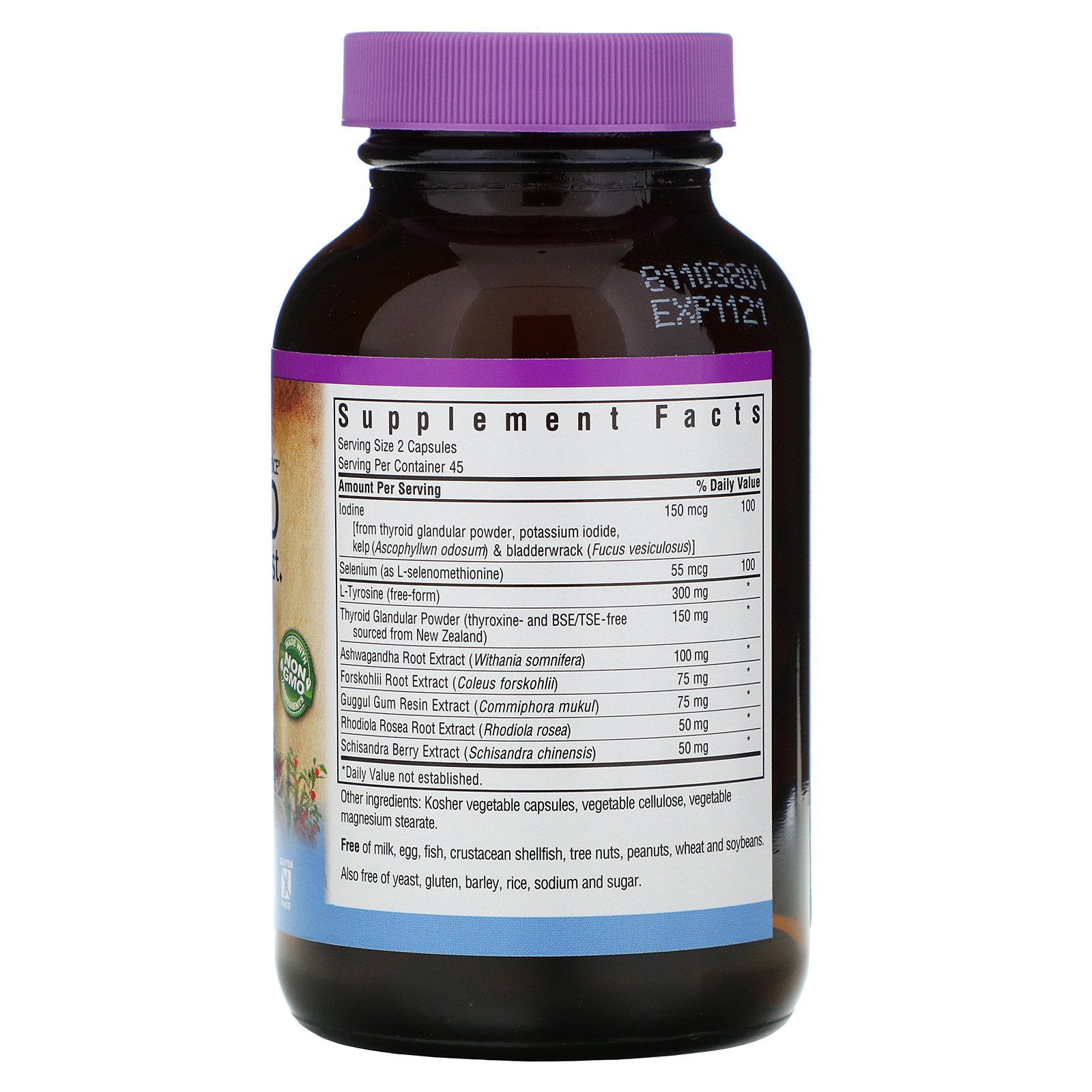 Bluebonnet Nutrition, Opção Direcionada, Reforço da Tireóide, 90 Cápsulas Vegetais - Imagem 2