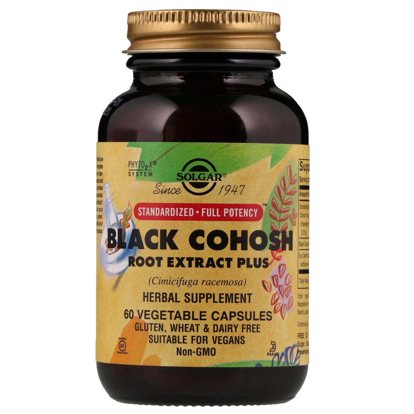 Solgar, Extrato de Raiz de Cohosh-Preto, 60 cápsulas vegetais