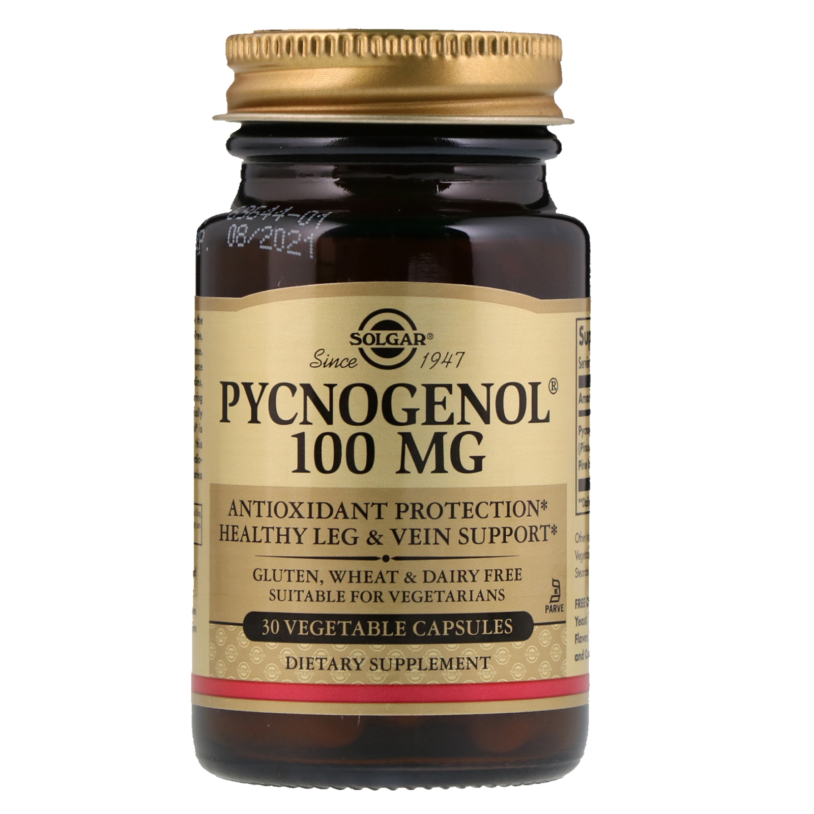 Solgar, Pycnogenol, 100 mg, 30 Cápsulas Vegetais