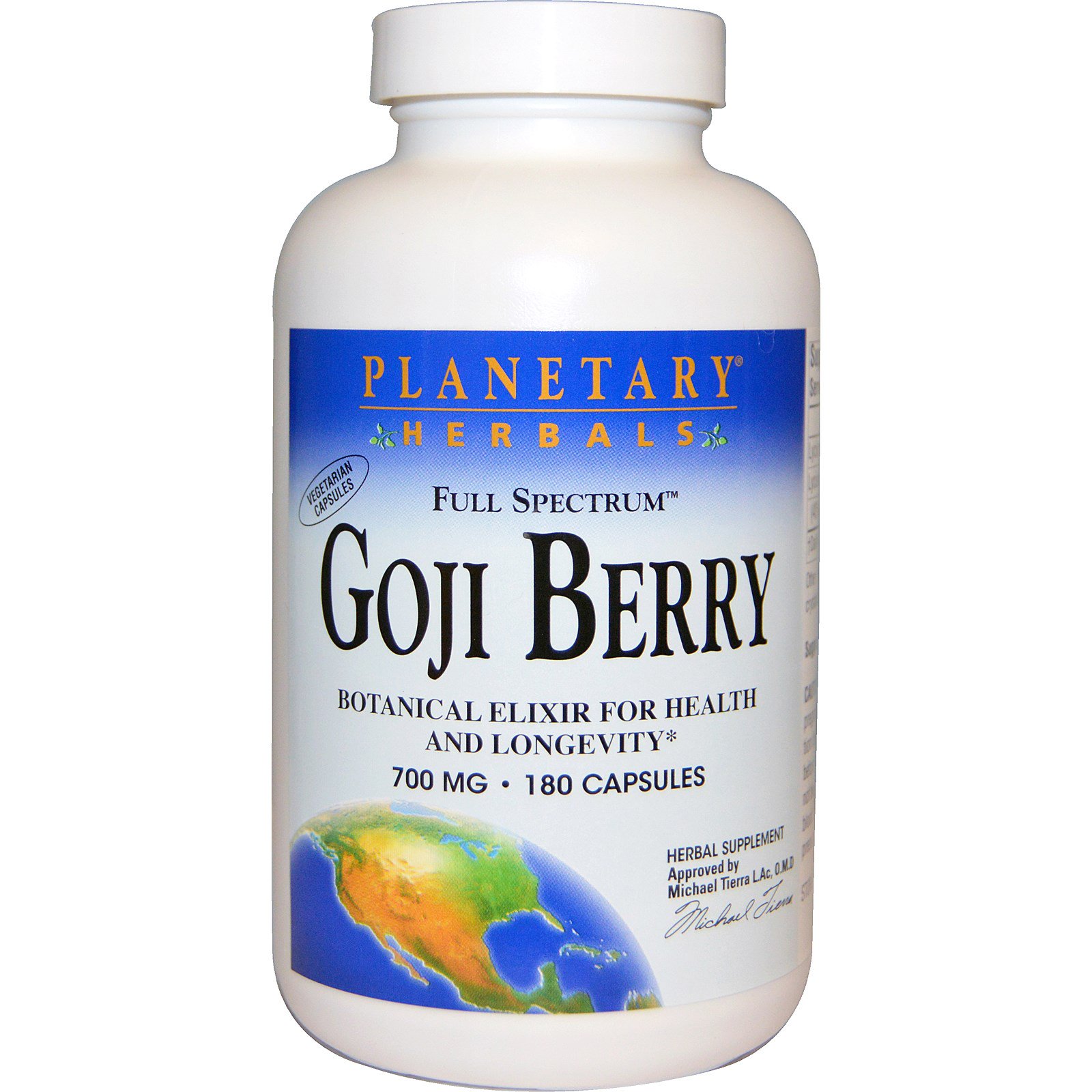 Planetary Herbals, Goji Berry de Amplo Espectro, 700 mg, 180 Cápsulas