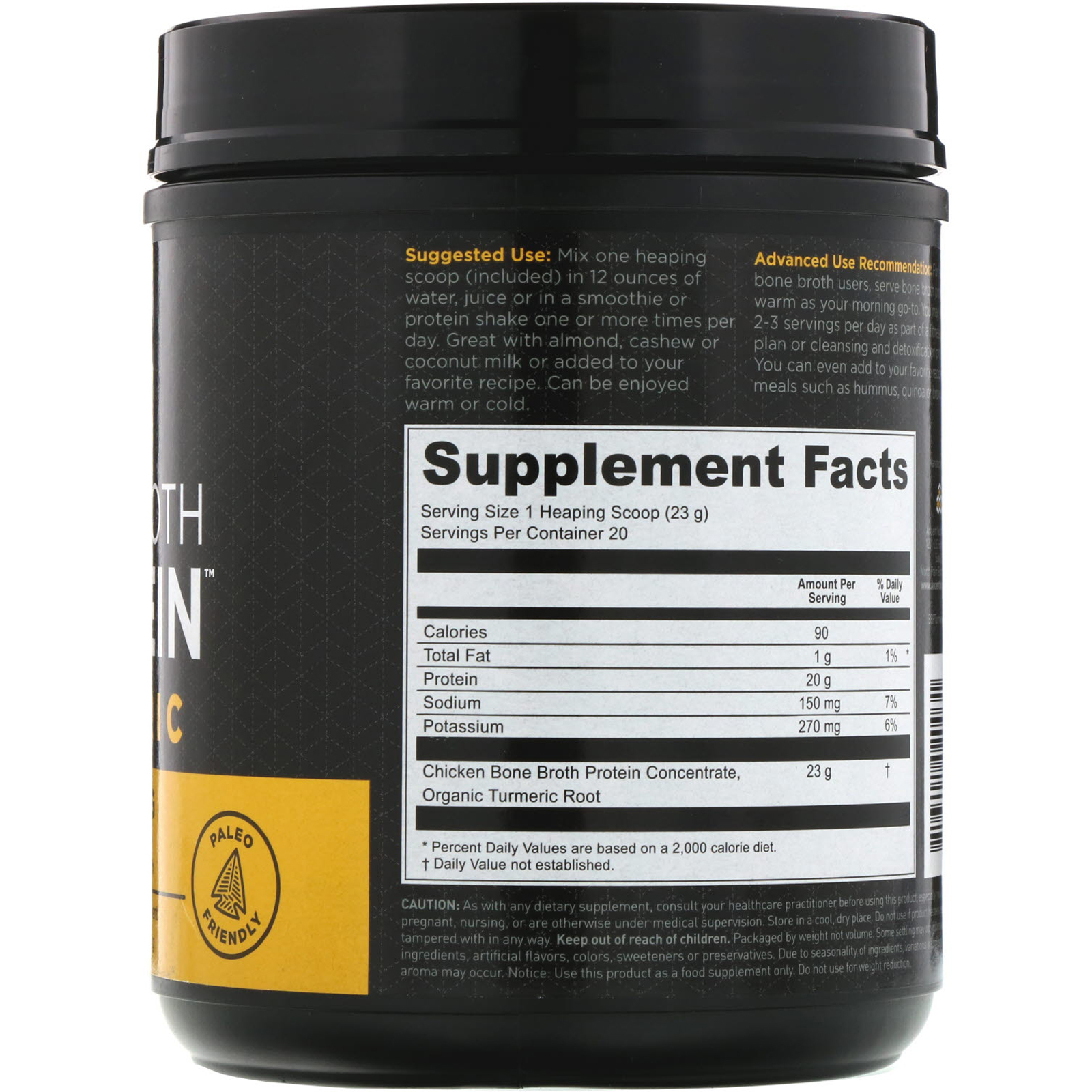 Dr. Axe / Ancient Nutrition, Bone Broth Protein, Turmeric, 1.01 lb (460 g) - Imagem 2