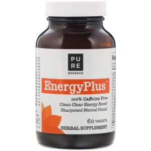Pure Essence, EnergyPlus, 100% Caffeine Free, 60 Tablets