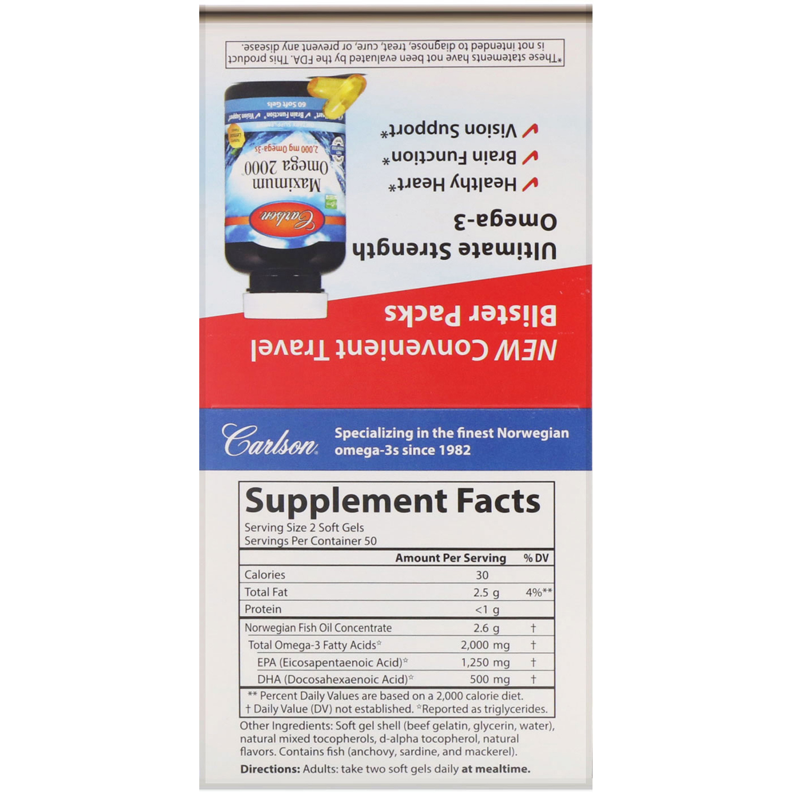Carlson Labs, Maximum Omega 2000, Natural Lemon Flavor, 2,000 mg, 10 Pack, 10 Soft Gels Each - Imagem 3