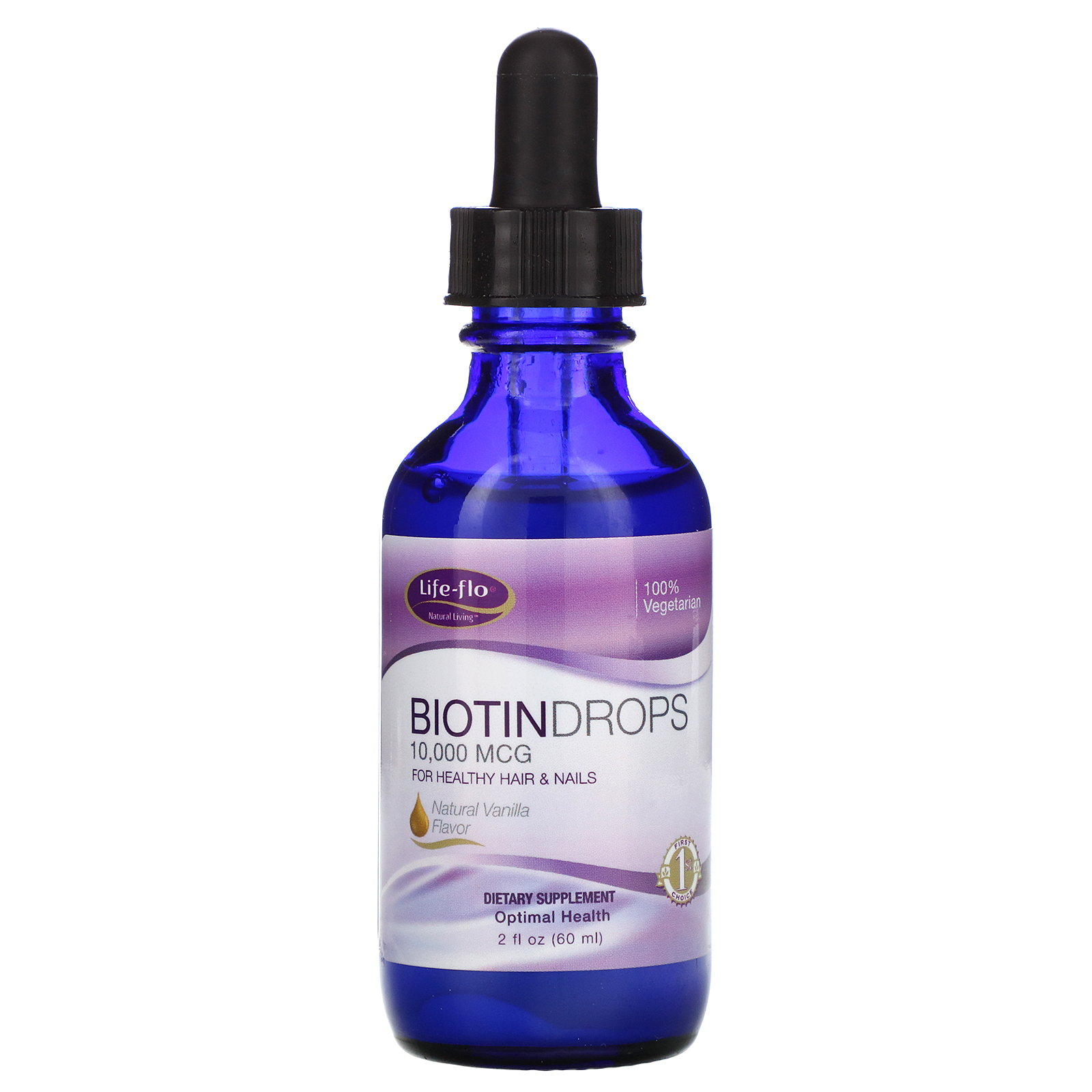 Life-flo, Biotin Drops, For Healthy Hair & Nails, Natural Vanilla Flavor, 10,000 mcg , 2 fl oz (60 ml) - Imagem 3