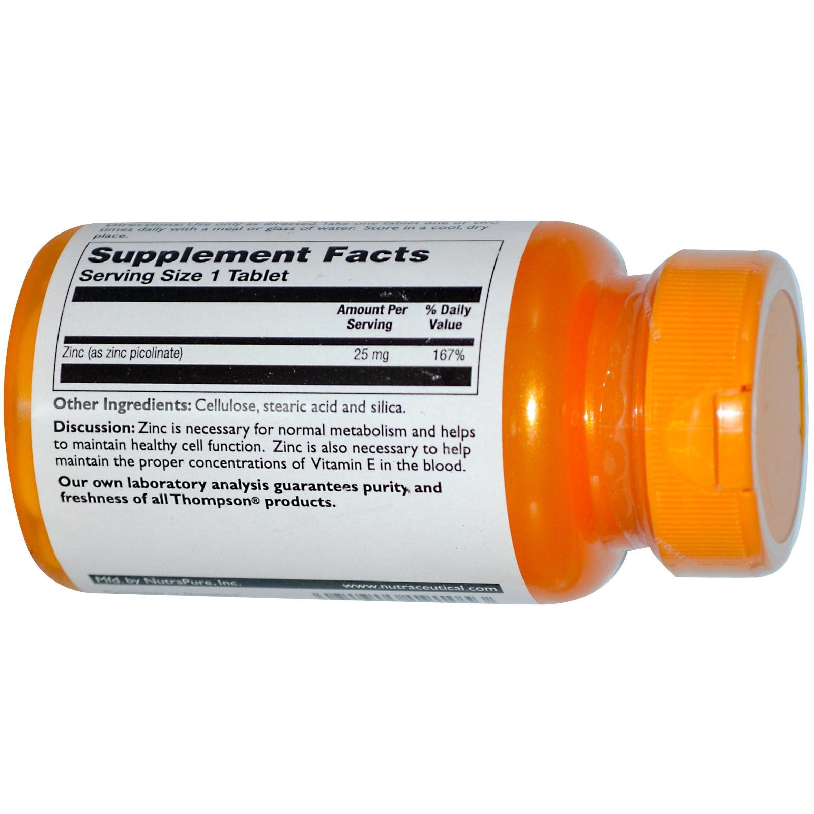 Thompson, Picolinato de Zinco, 25 mg, 60 Tabletes - Imagem 2