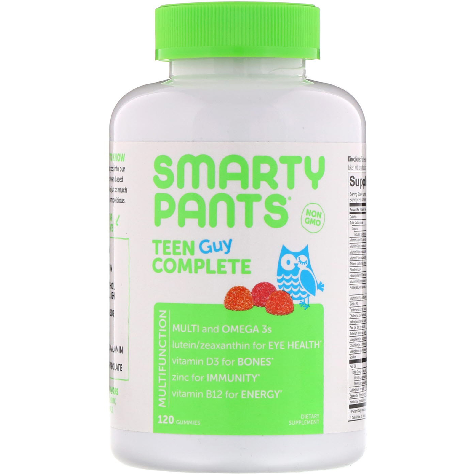 SmartyPants, Teen Guy Complete, Lemon Lime, Cherry, and Sour Apple, 120 Gummies