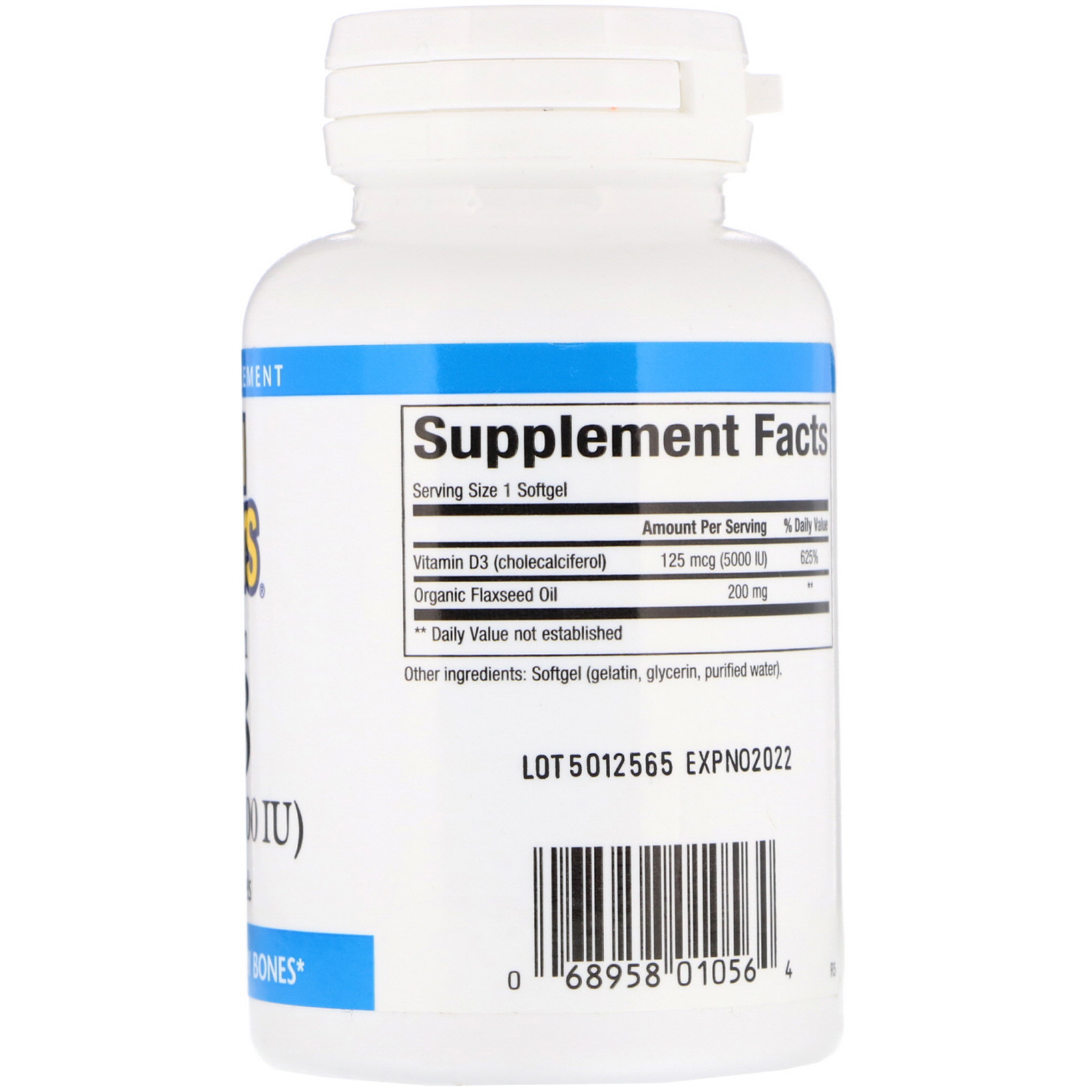 Natural Factors, Vitamin D3, 125 mcg 5,000 IU, 120 Softgels - Imagem 2