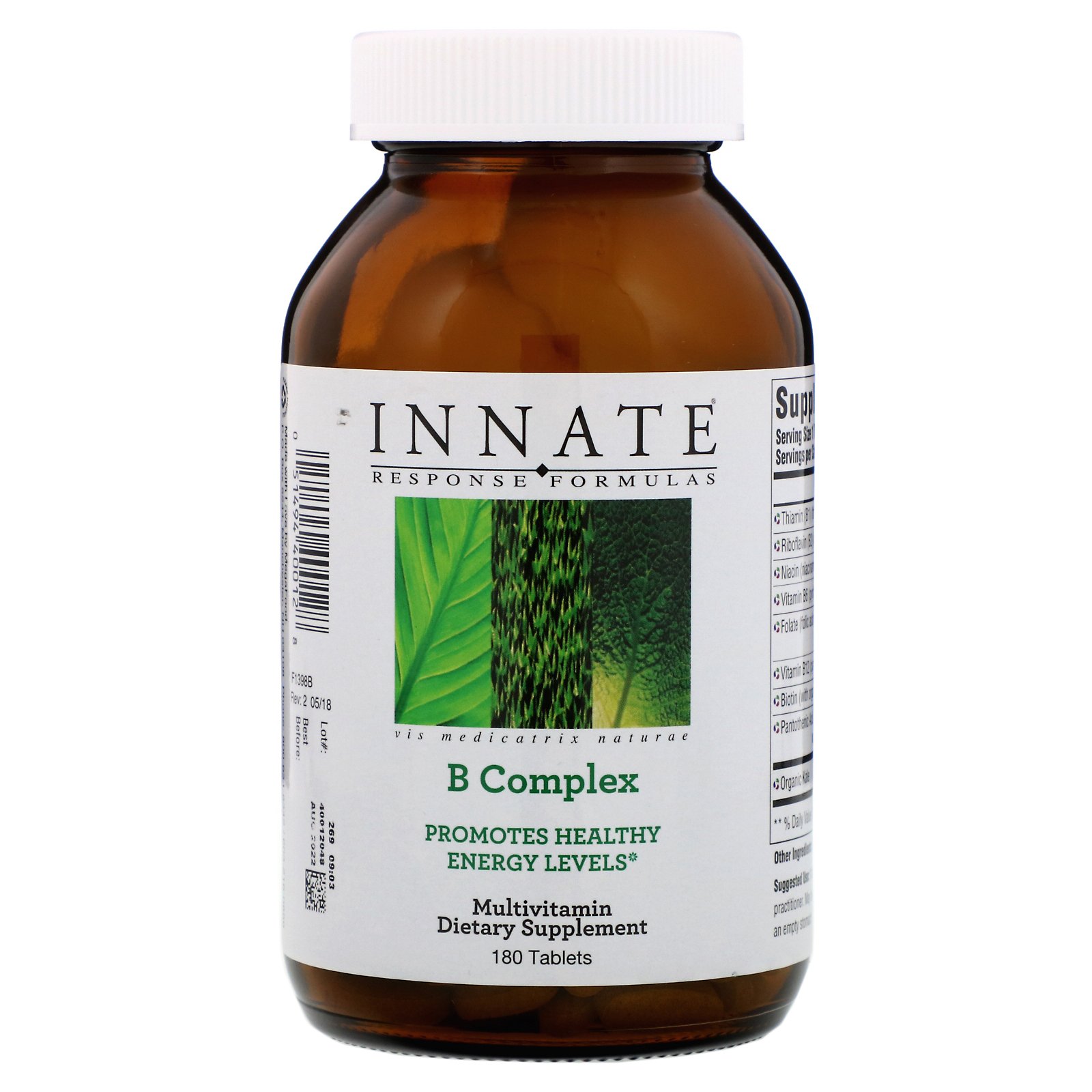 Innate Response Formulas, Complexo B, 180 Comprimidos