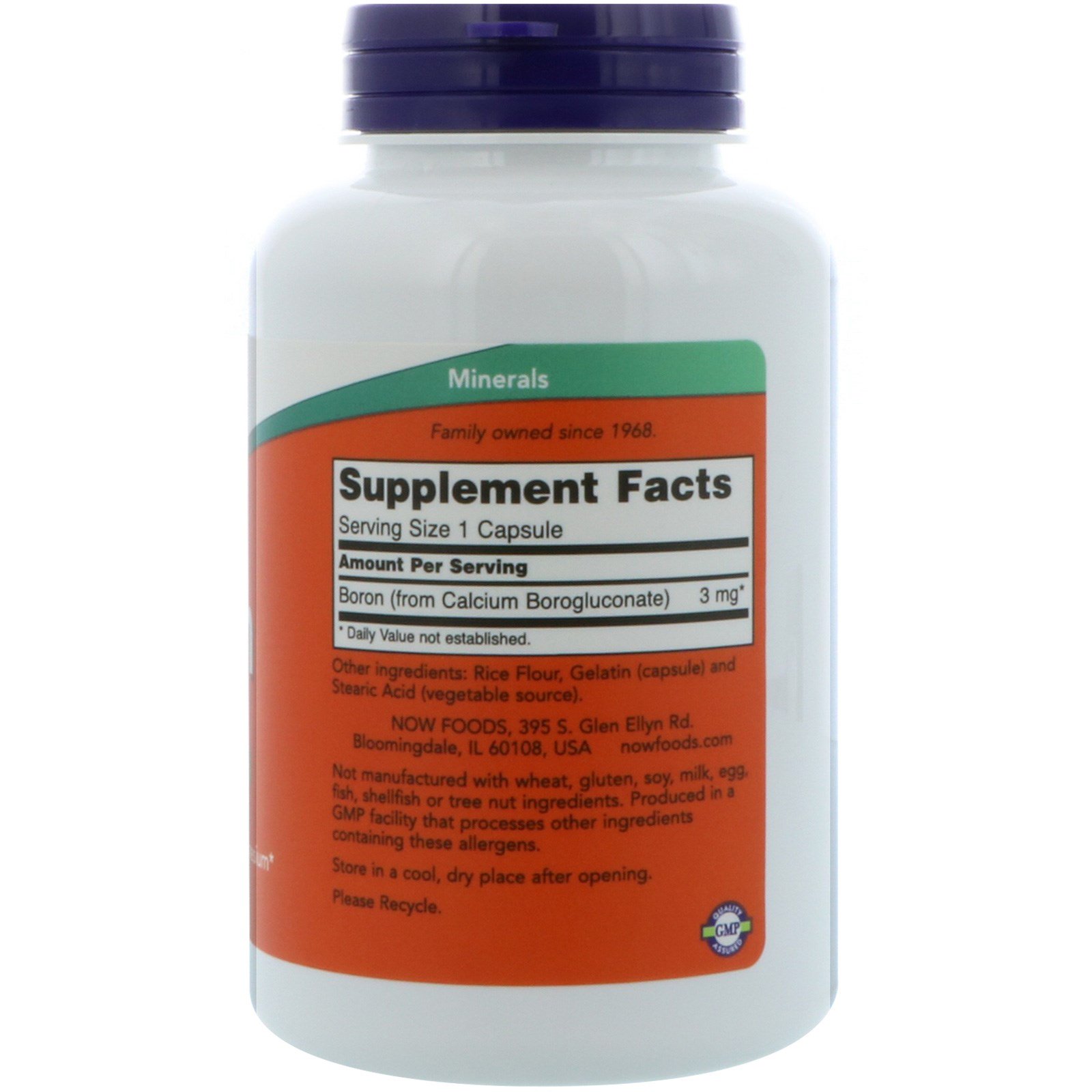 Now Foods, Boro, 3 mg, 250 Cápsulas - Imagem 2