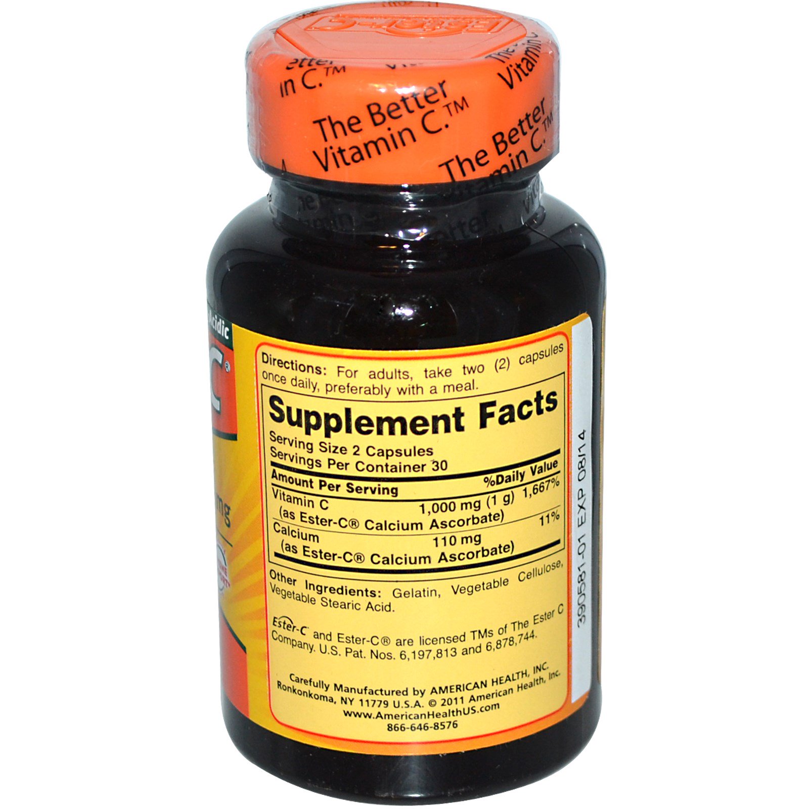 American Health, Ester-C, 500 mg, 60 Cápsulas - Imagem 2