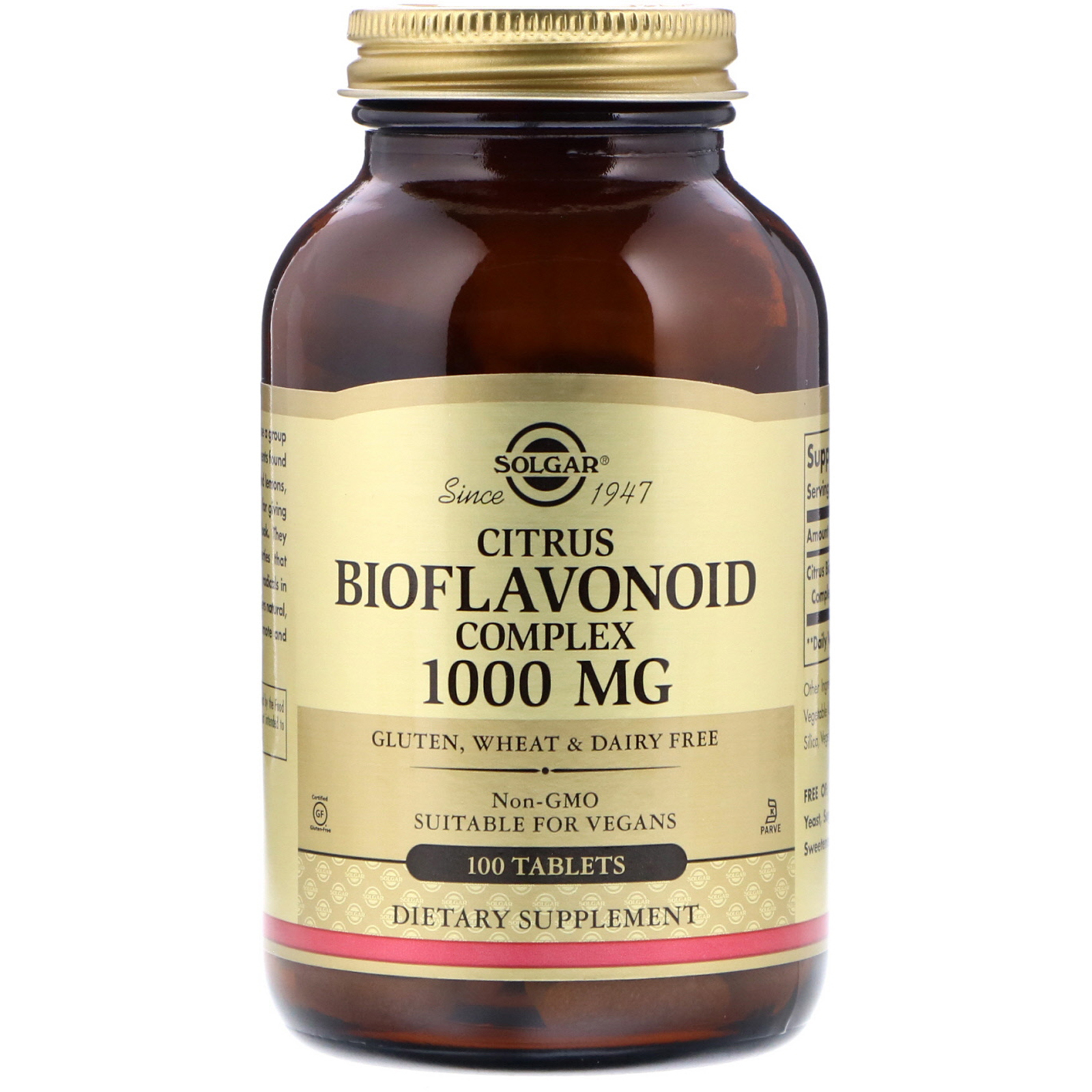 Solgar, Complexo de bioflavonóides de citrinos, 1000 mg, 100 comprimidos