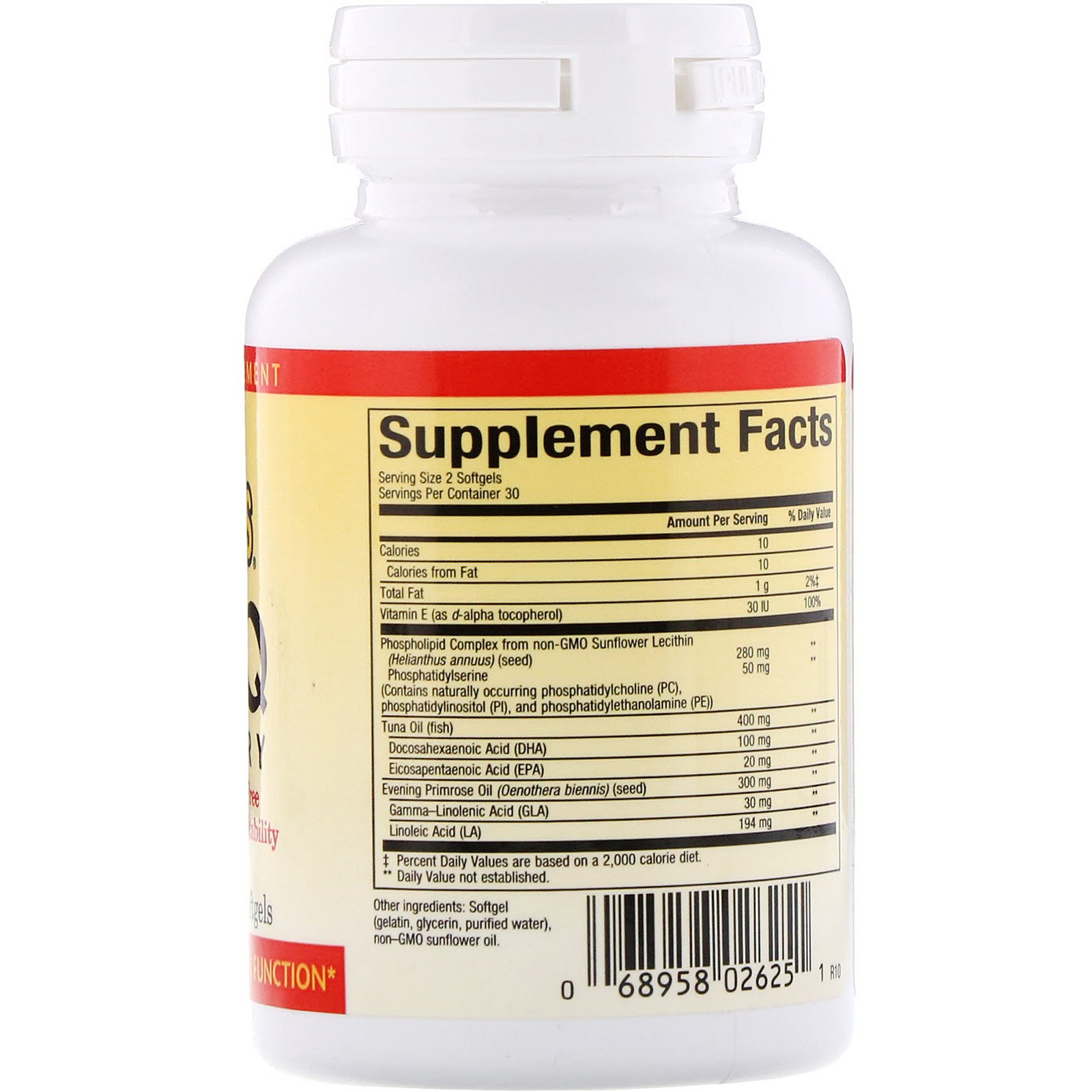 Natural Factors, PS - IQ Memory, 60 Softgels - Imagem 2