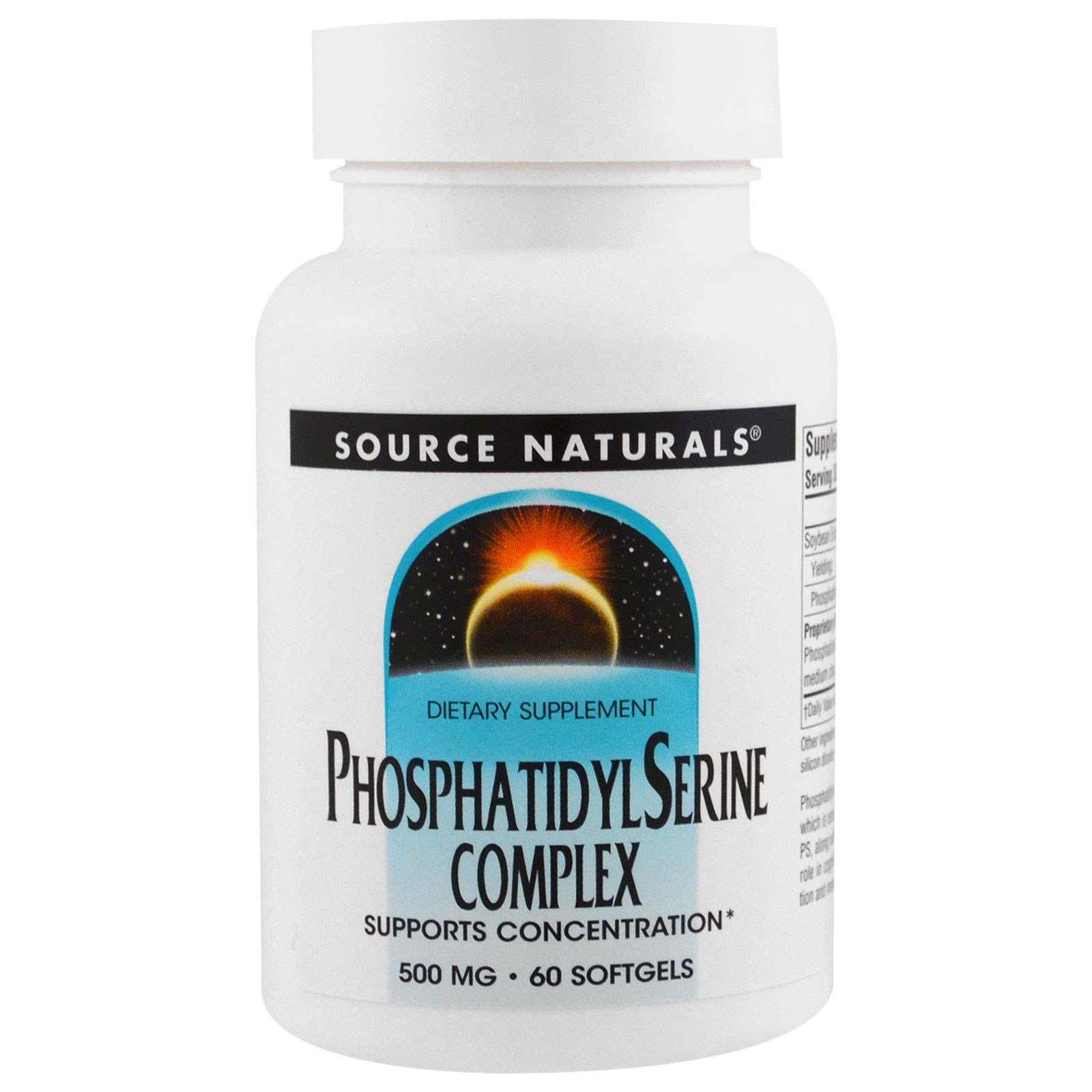 Source Naturals, Complexo de Fosfatidilserina, 500 mg, 60 Cápsulas Softgel