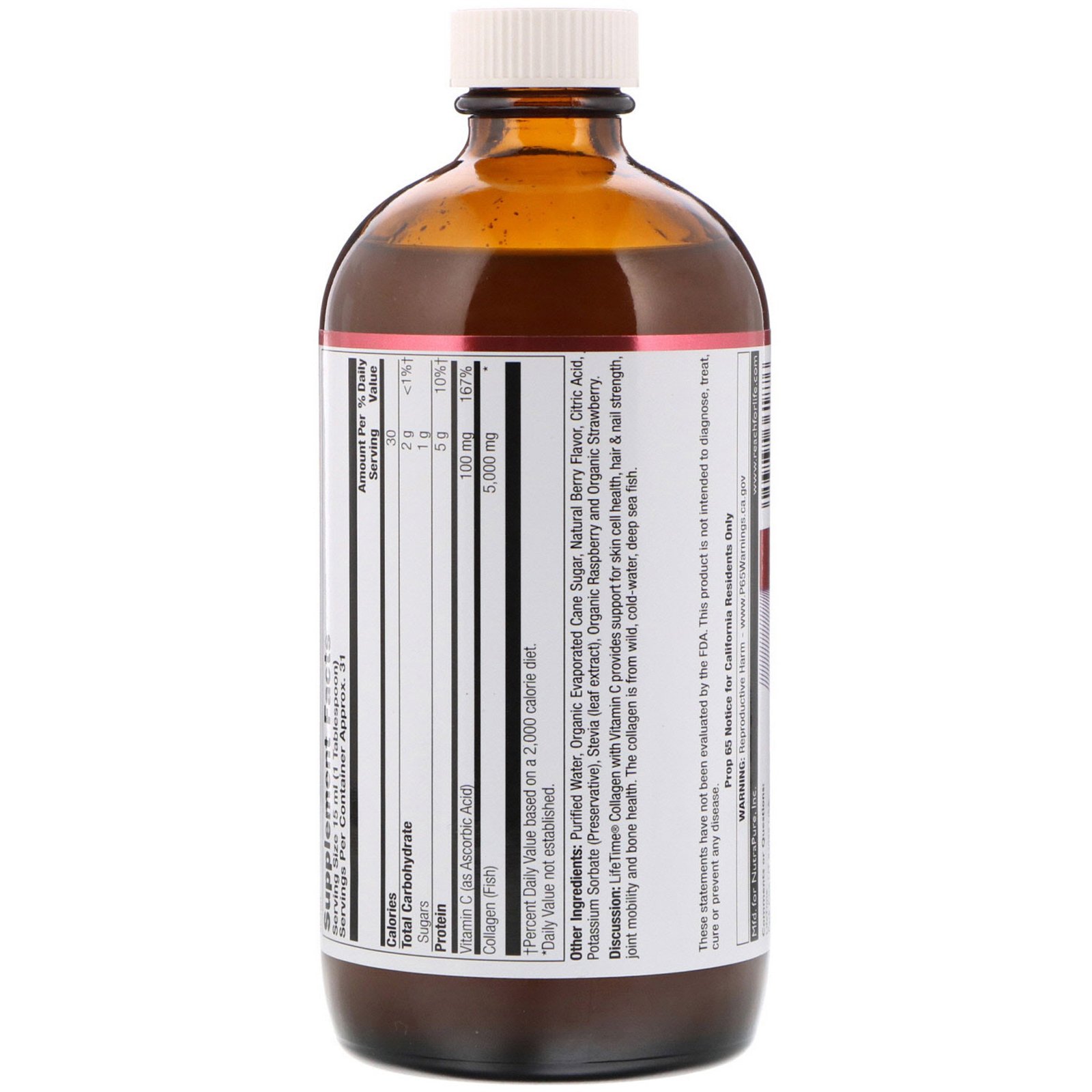 LifeTime Vitamins, Liquid Collagen Plus Vitamin C, Berry Flavor, 5,000 mg, 16 fl oz (473 ml) - Imagem 2