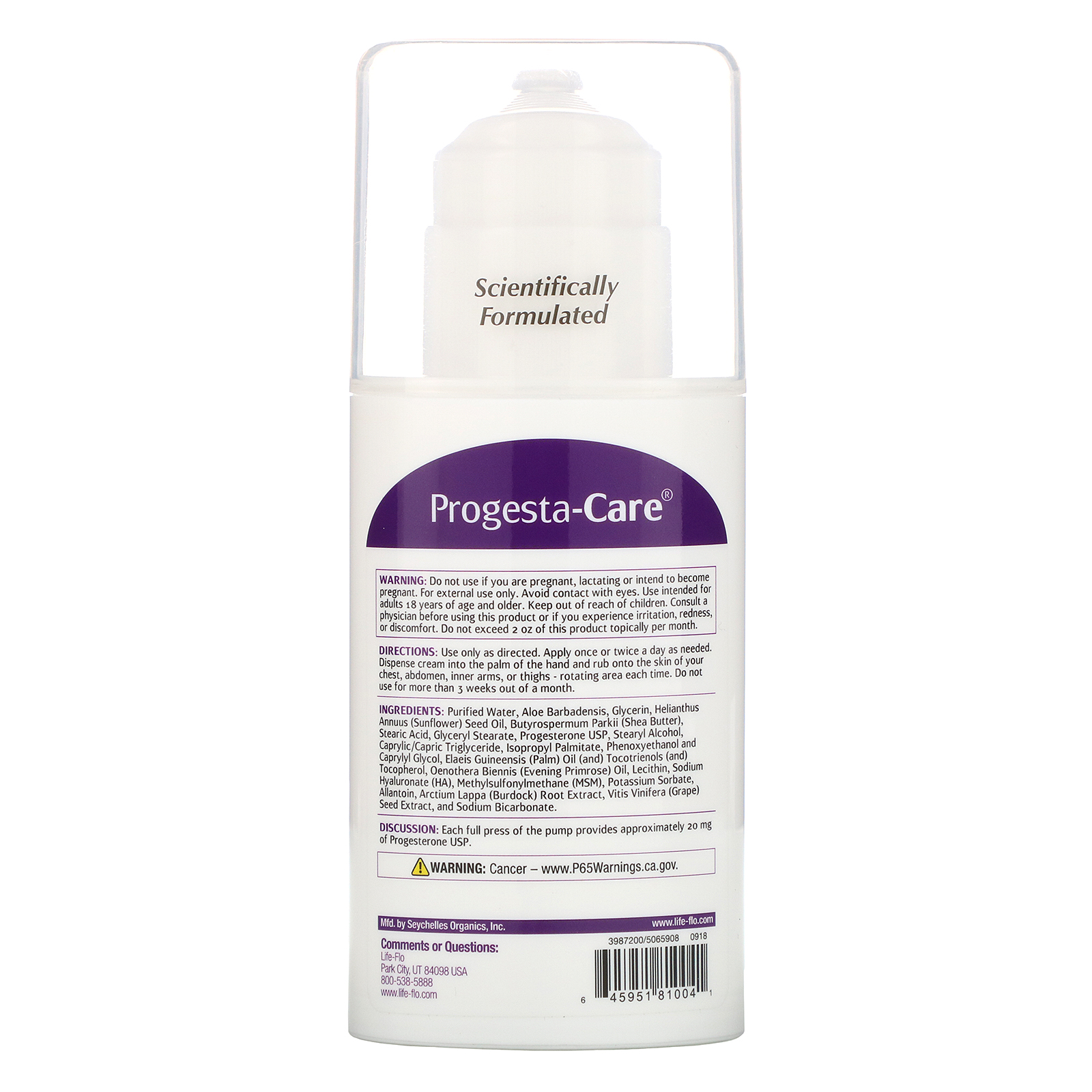 Life-flo, Progesta-Care, Creme Corporal, 113,4 g (4 oz) - Imagem 2