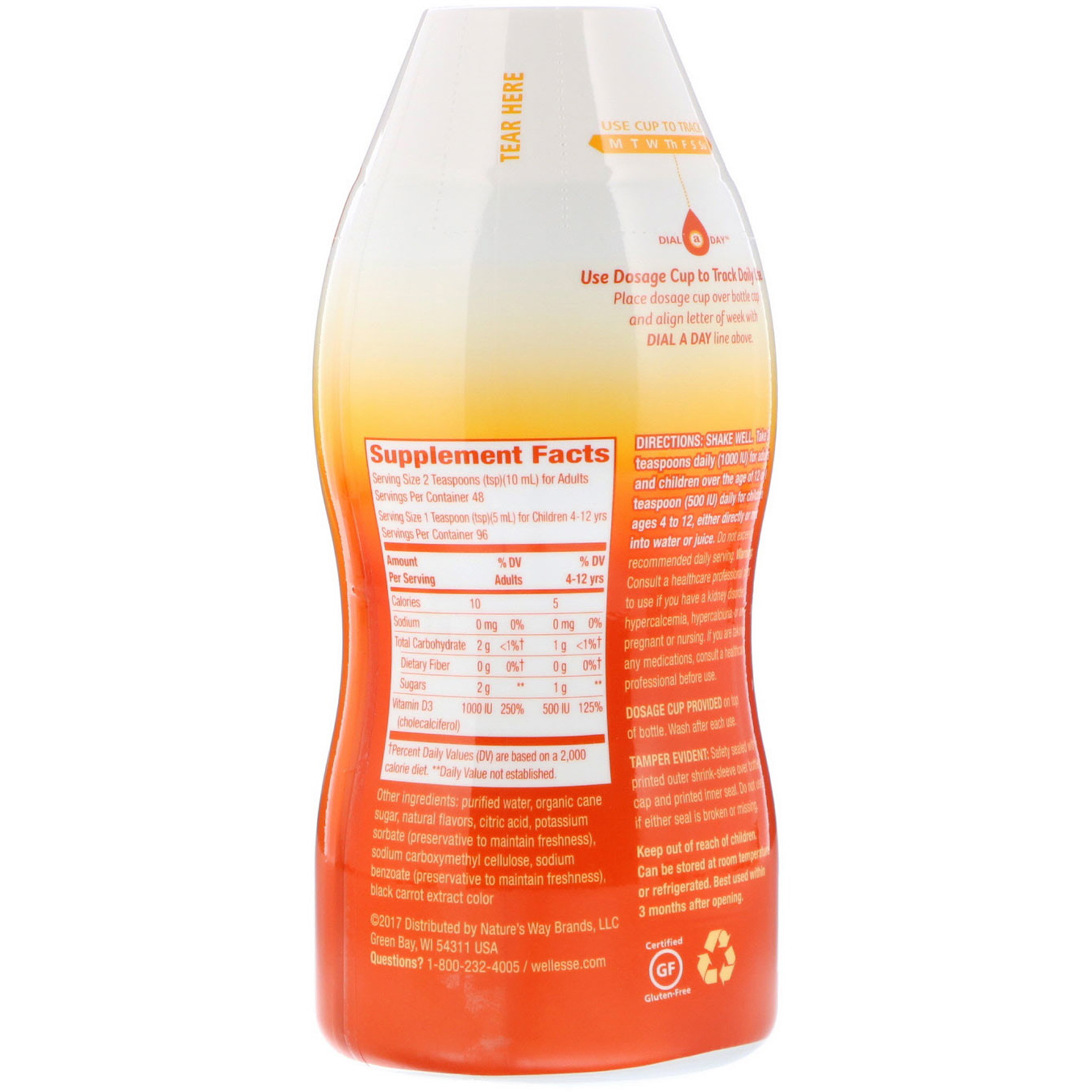 Nature's Way, Vitamina D3, Sabor Natural de Frutas Vermelhas, 1.000 UI, 16 onças fluidas (480 mL) - Imagem 2