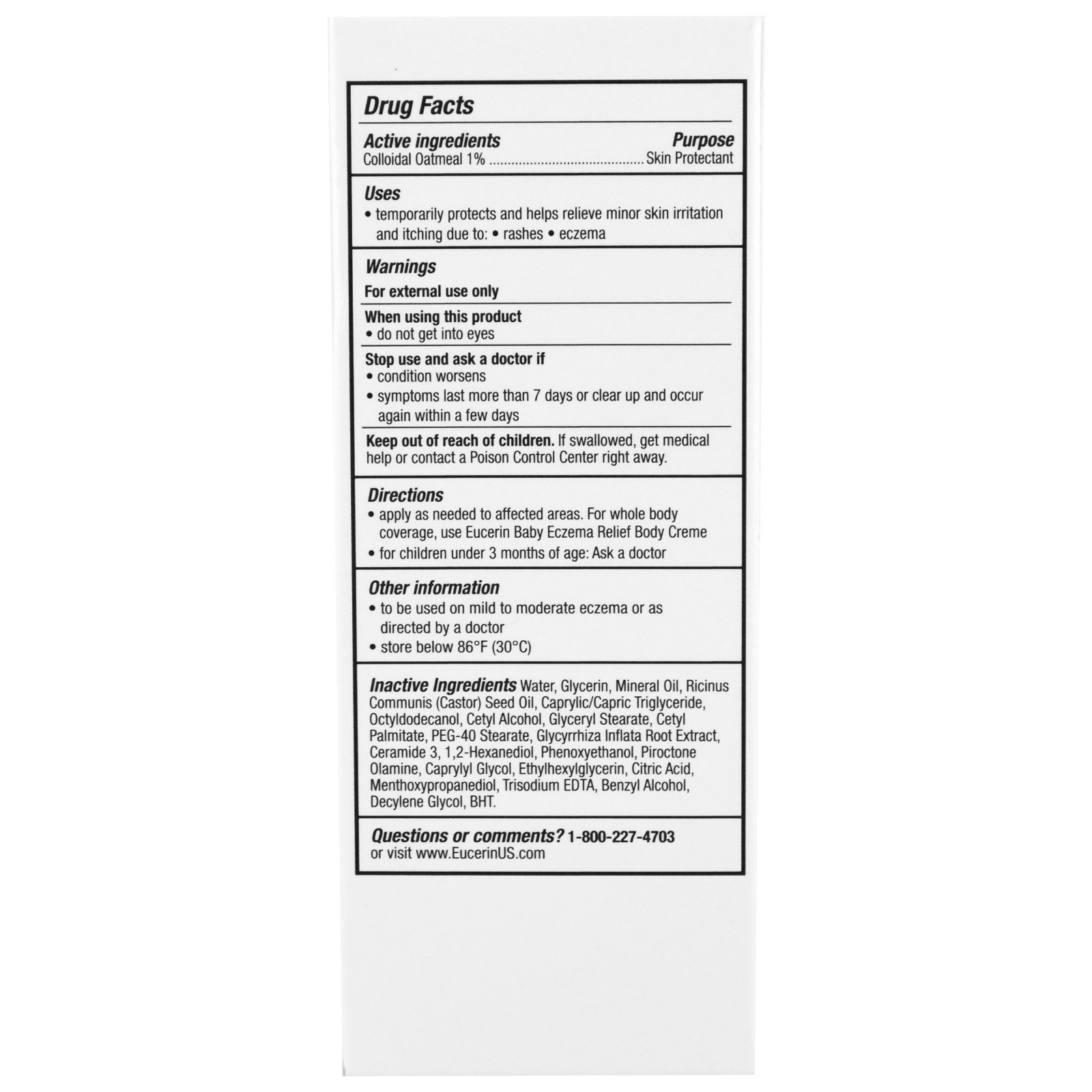 Eucerin, Para Bebês, Alívio para Eczema, Tratamento de Erupções, Sem Fragrância, 2 oz (57 g) - Imagem 3