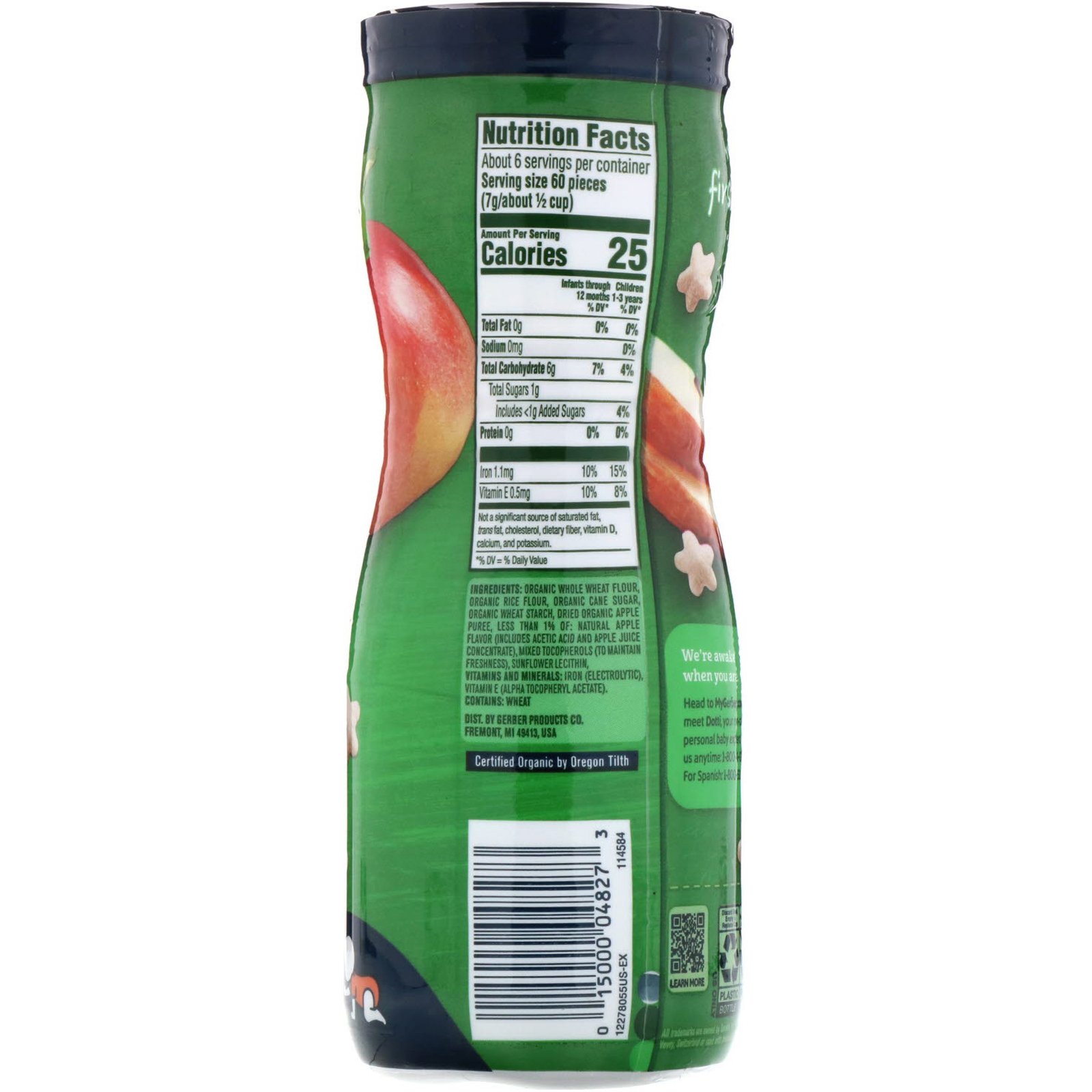 Gerber, Puffs Orgânicos, Maçã, 42 g (1,48 oz) - Imagem 2