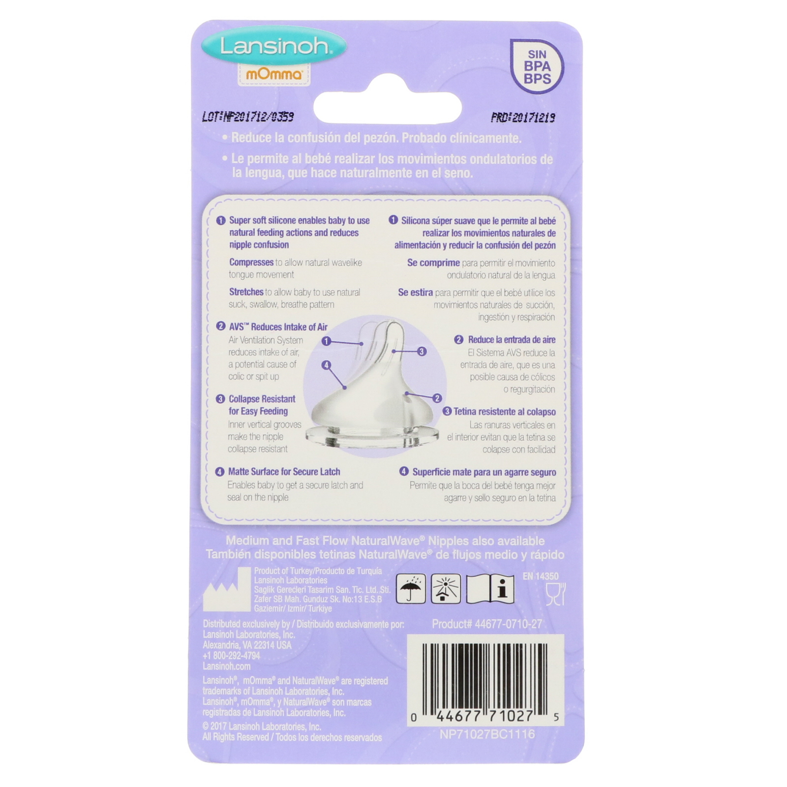 Lansinoh, NaturalWave Nipples, Fluxo Lento, 2 Mamilos de Fluxo Lento - Imagem 2
