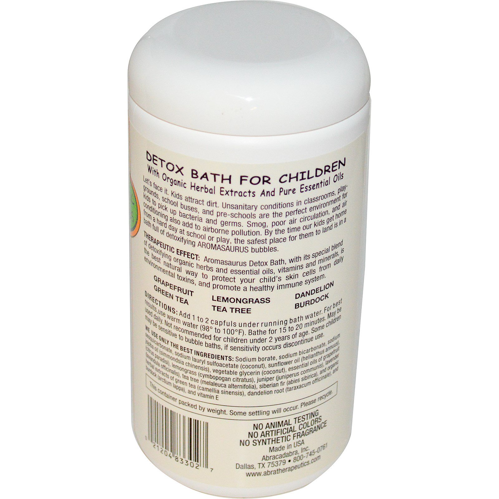 Abra Therapeutics, Aromasaurus detox, banho de espuma aromaterapêutico infantil, 20 oz. (556 g) - Imagem 2