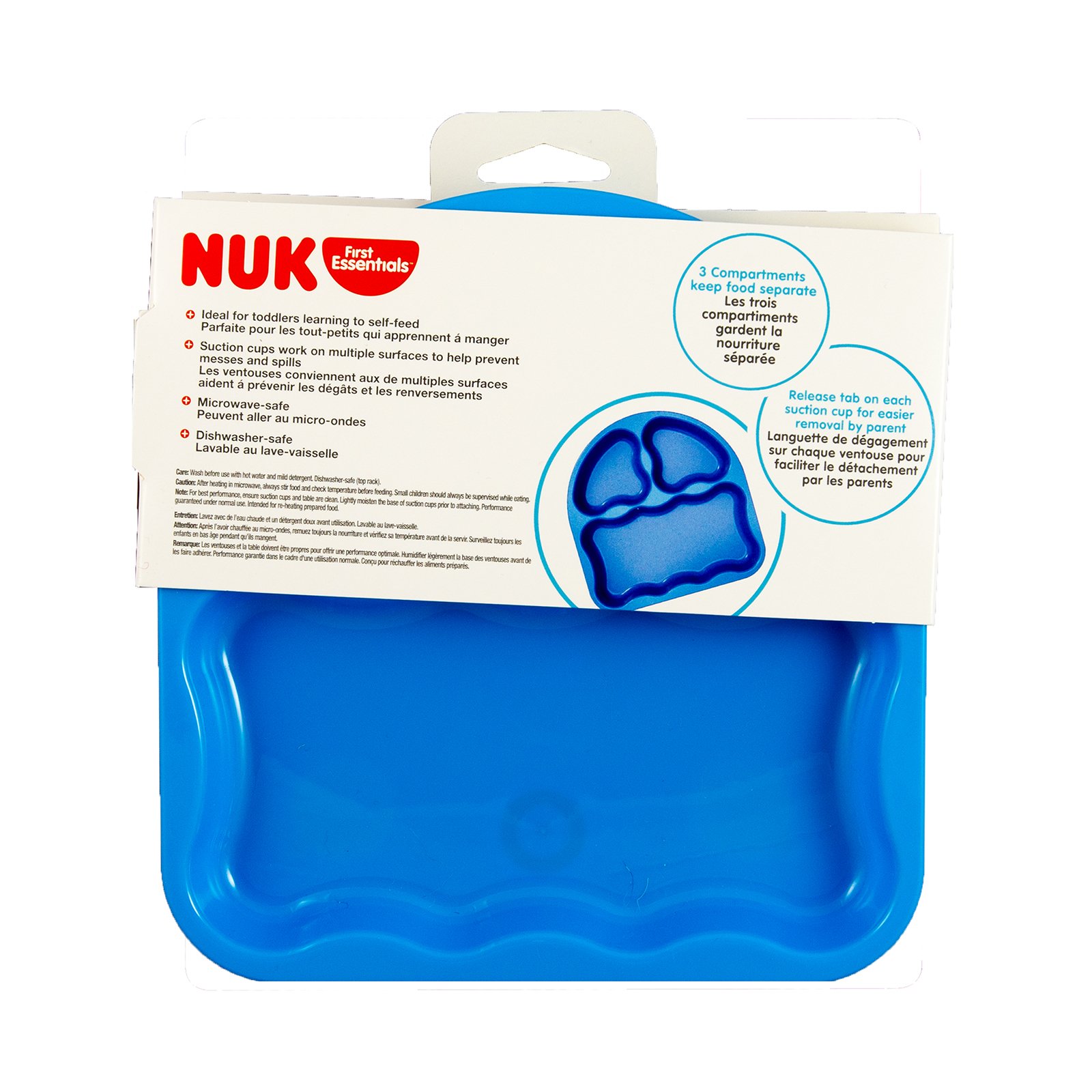 NUK, Gerber Graduates, pratos com base de sucção e divisória tripla, 6 meses ou mais, 2 pratos - Imagem 3
