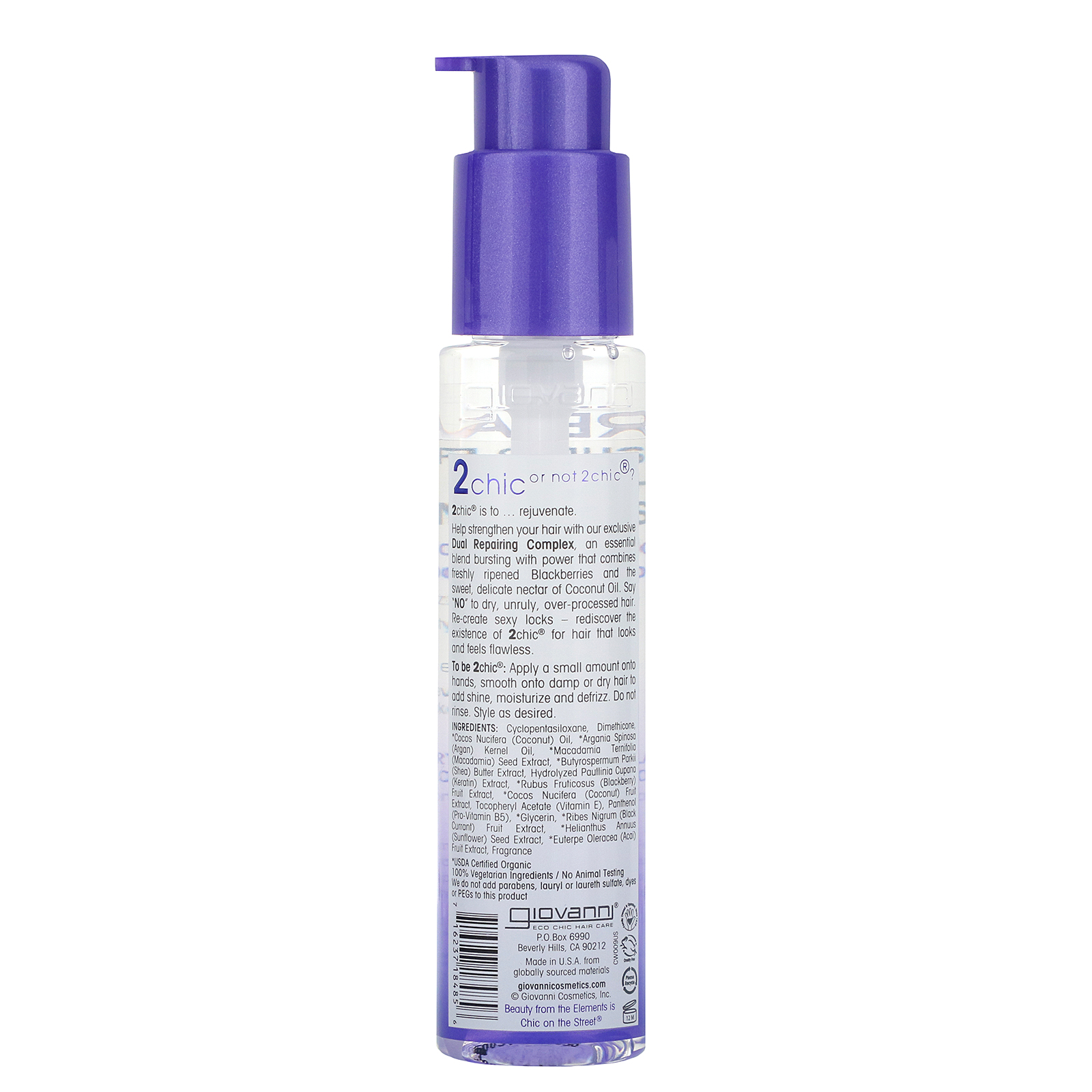 Giovanni, 2chic, Super Poção Reparadora, Sérum Oleoso, Amora e Óleo de Coco, 2.75 fl oz (81 ml) - Imagem 2