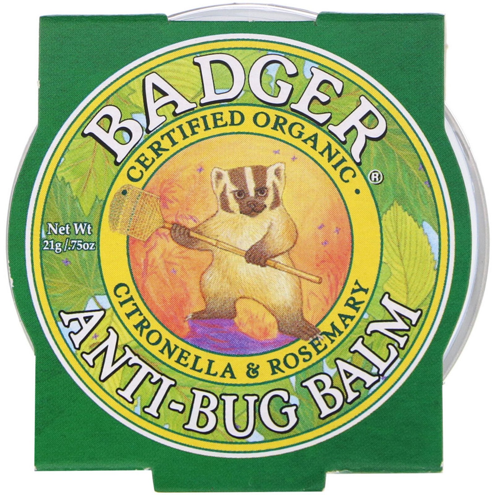 Badger Company, Bálsamo Contra Insetos, Citronela e Alecrim, 21 g (0,75 oz)