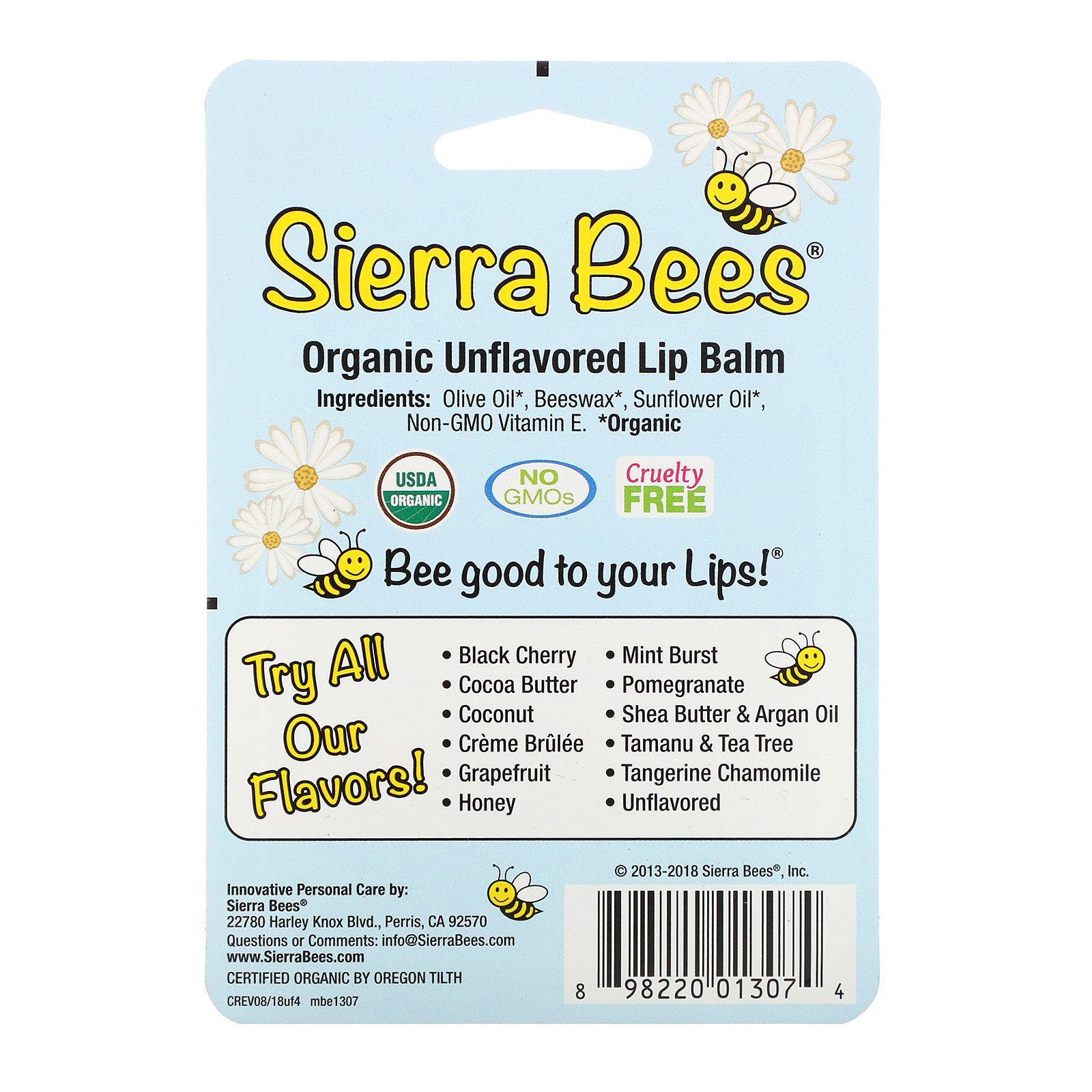 Sierra Bees, Bálsamos Orgânicos para os Lábios, Sem Sabor, 4 Unidades, 0,15 oz (4,25 g) Cada - Imagem 3