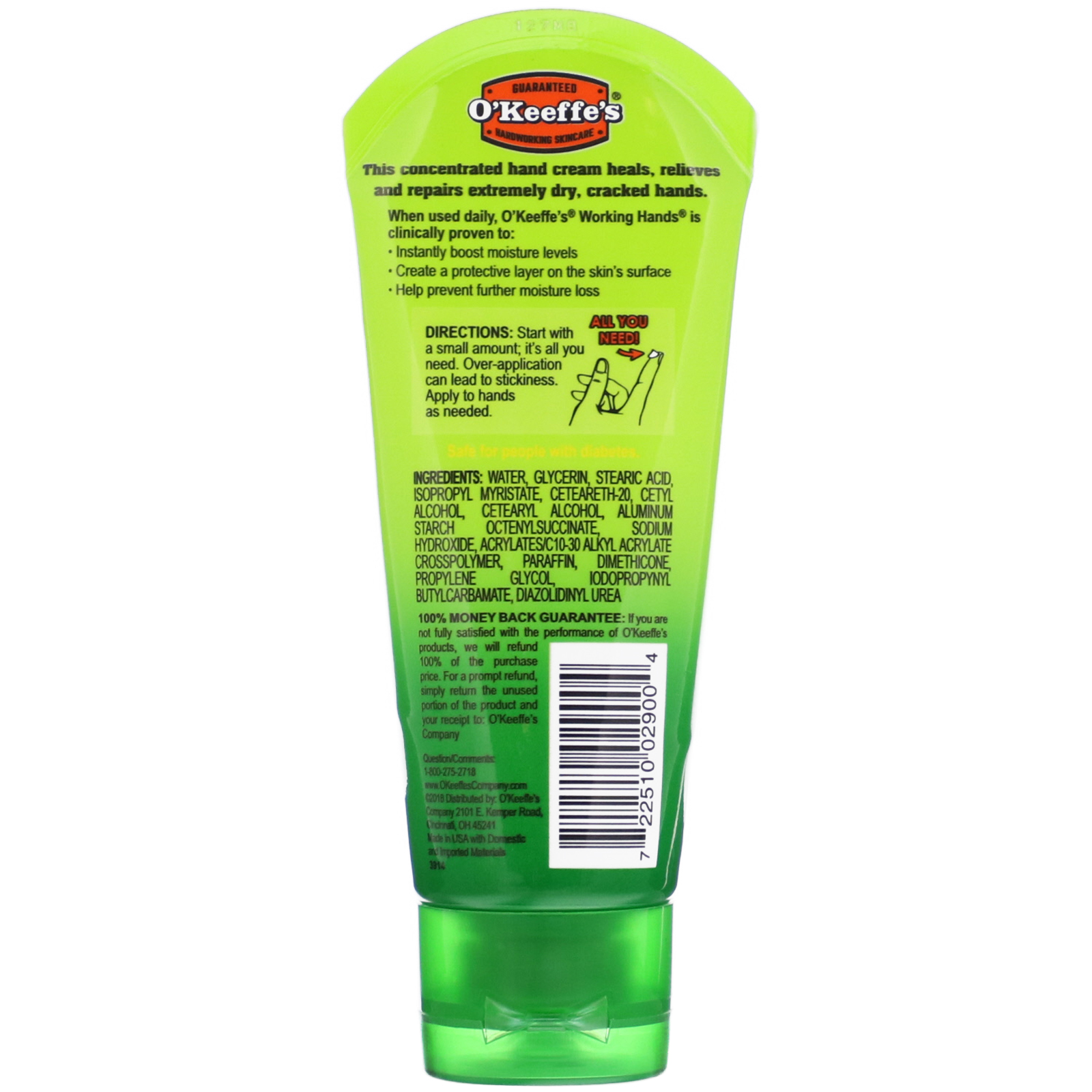 O'Keeffe's, Working Hands, Creme para as Mãos, Sem Perfume, 3 oz (85 g) - Imagem 2