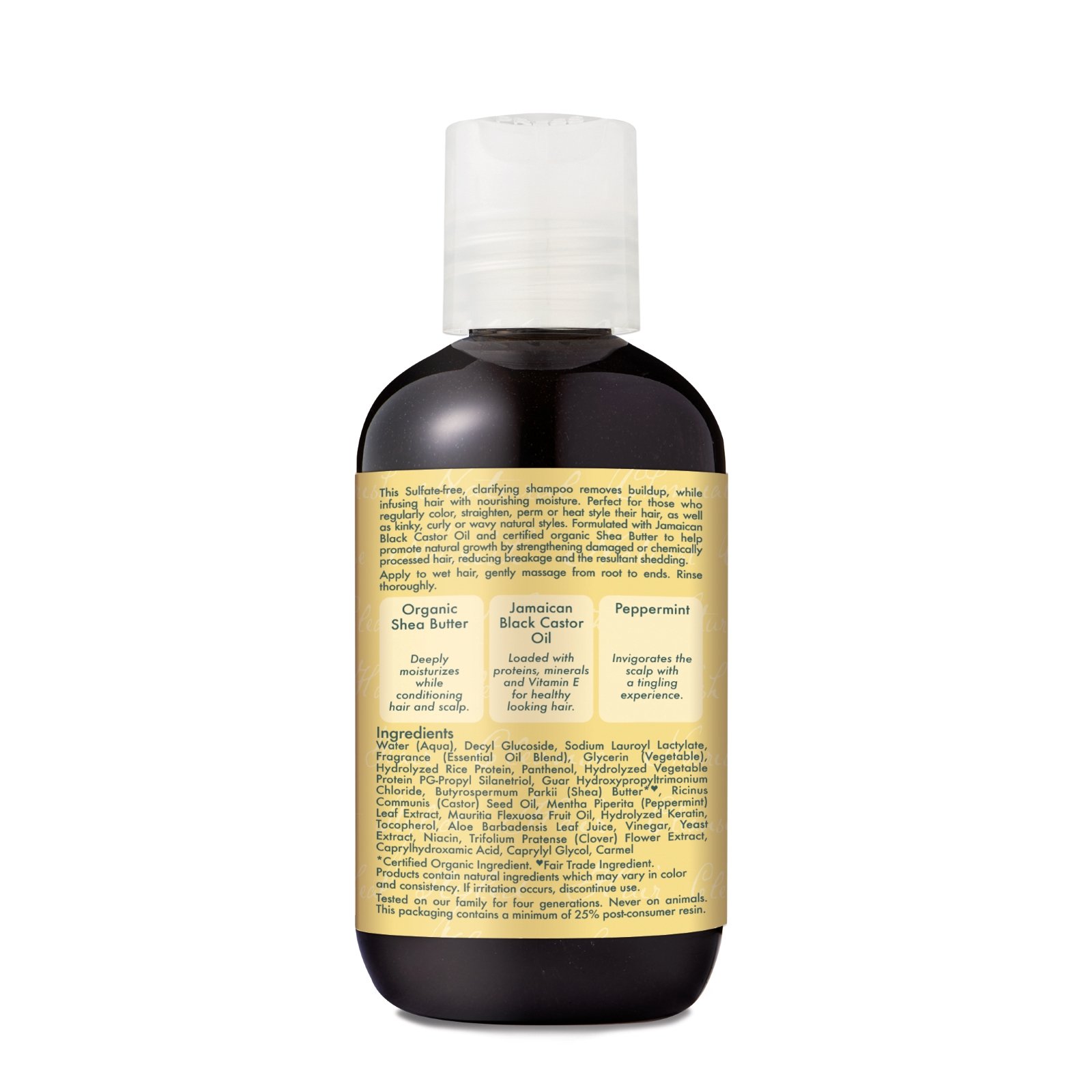 SheaMoisture, Jamaican Black Castor Oil, Strengthen & Restore Shampoo, 3.2 fl oz (94 ml) - Imagem 3