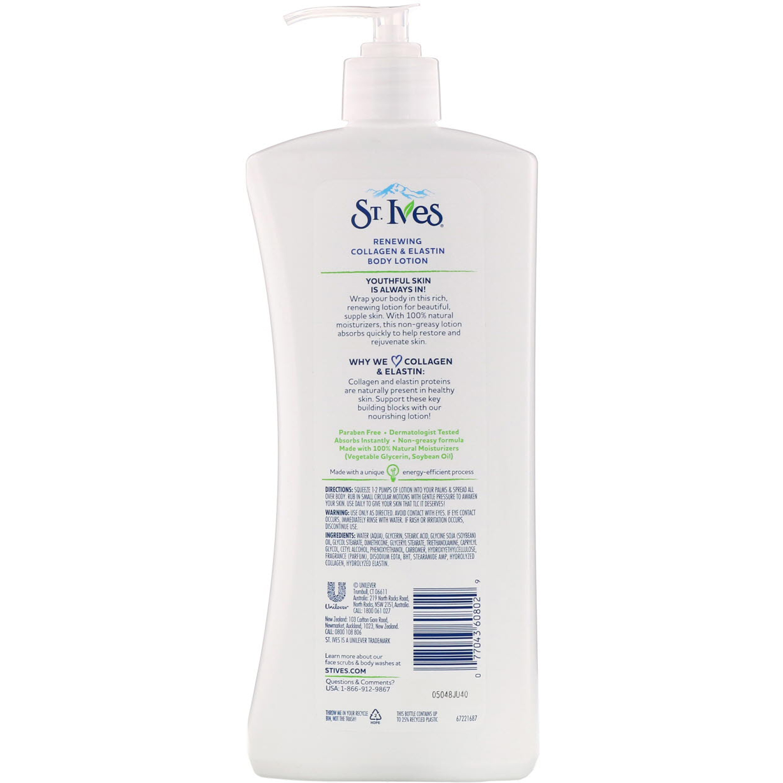 St. Ives, Body Lotion, Renewing, Collagen & Elastin, 21 fl oz (621 ml) - Imagem 2
