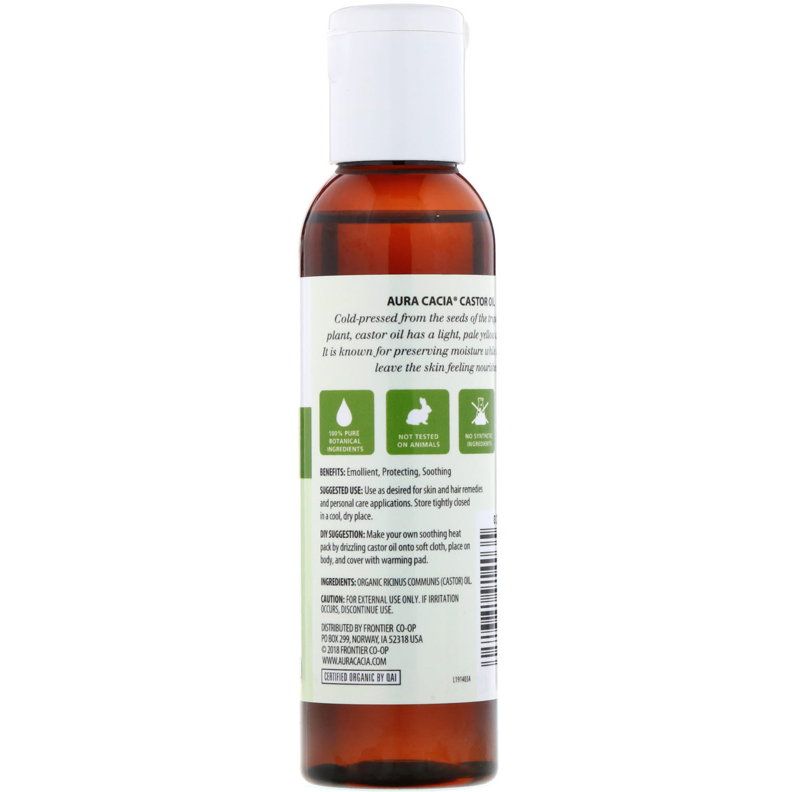 Aura Cacia, Orgânico, Cuidados com a Pele, Óleo de Rícino, frasco de 4 oz (118 ml) - Imagem 2
