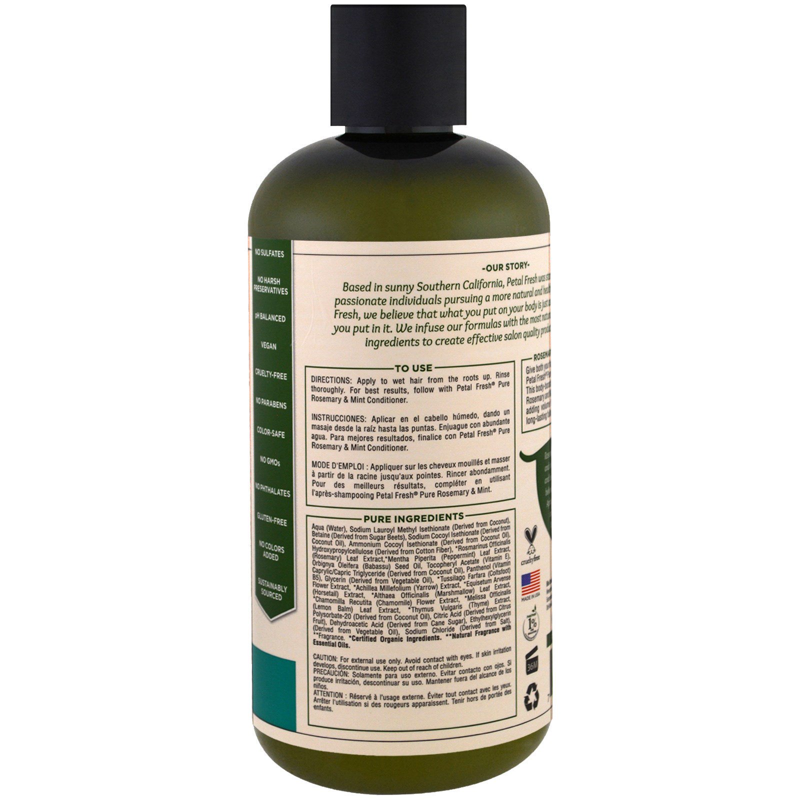 Petal Fresh, Shampoo Puro e Volumizador, Alecrim e Hortelã, 475 ml (16 fl oz) - Imagem 2
