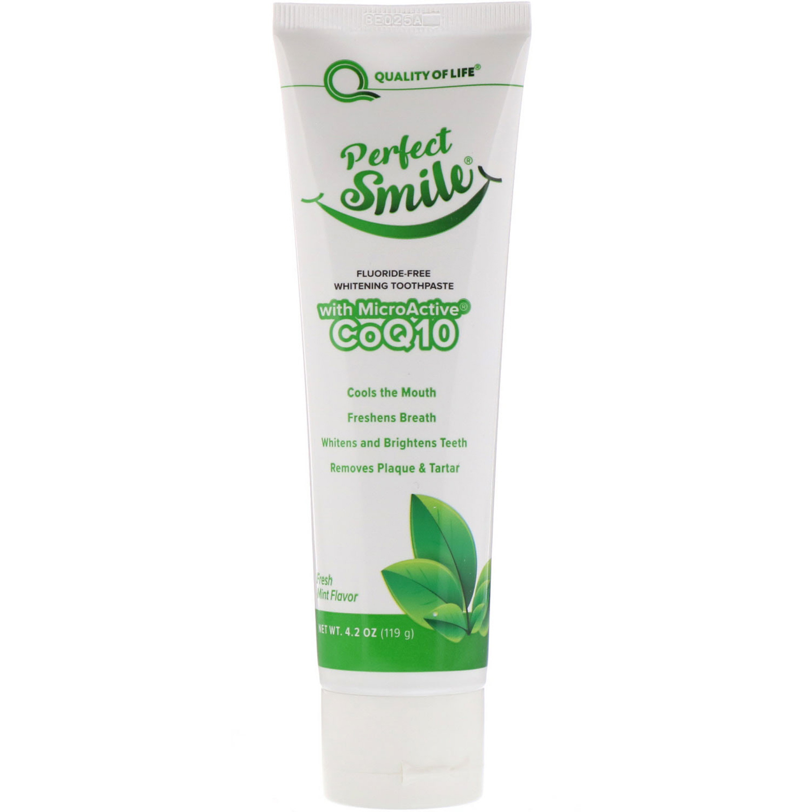 Perfect Smile, Fluoride-Free Whitening Toothpaste With MicroActive CoQ10, Fresh Mint , 4.2 oz (119 g) - Imagem 3