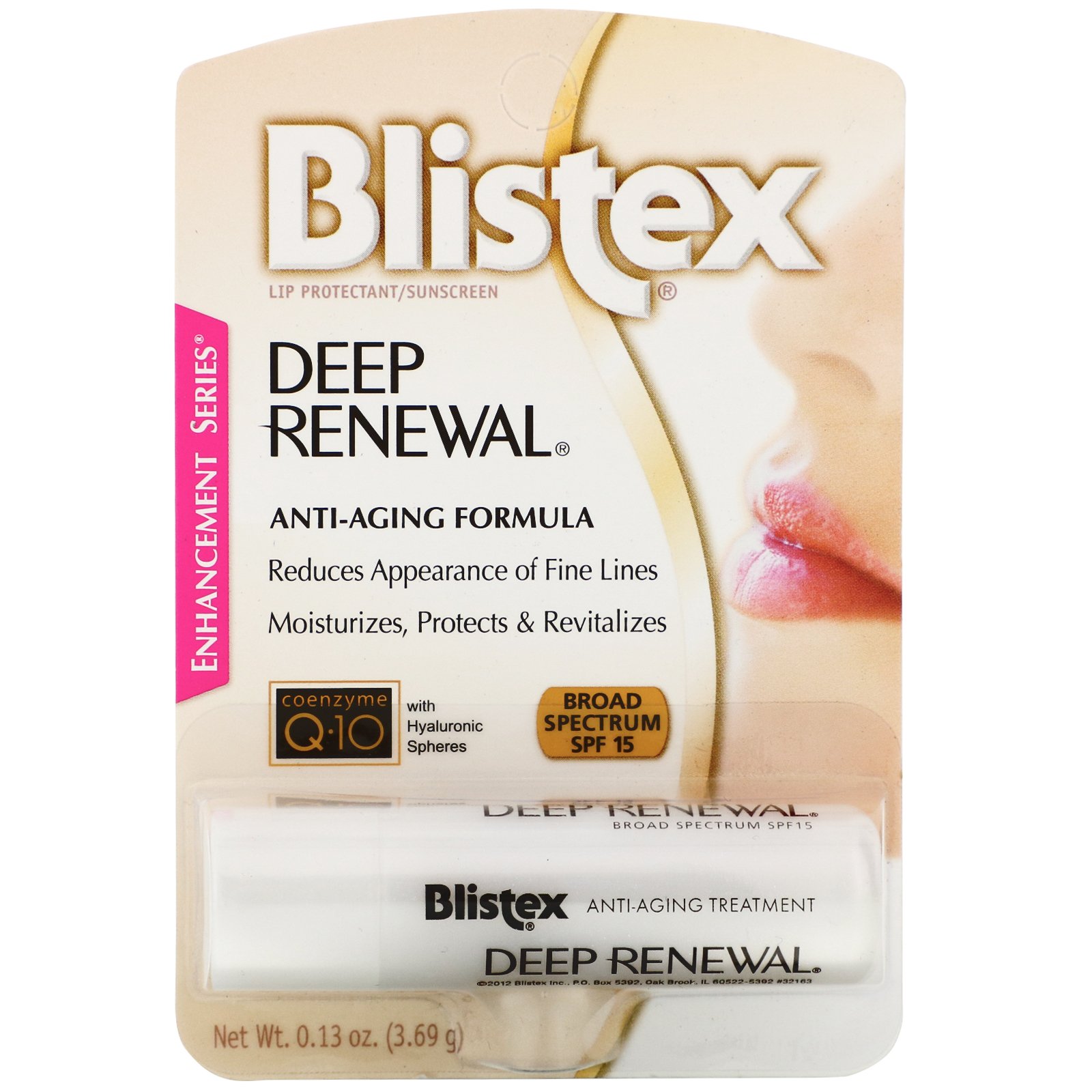 Blistex, Tratamento Anti-Idade Renovador, Protetor Solar Labial, FPS 15, 0,13 oz (3,69 g) - Imagem 2