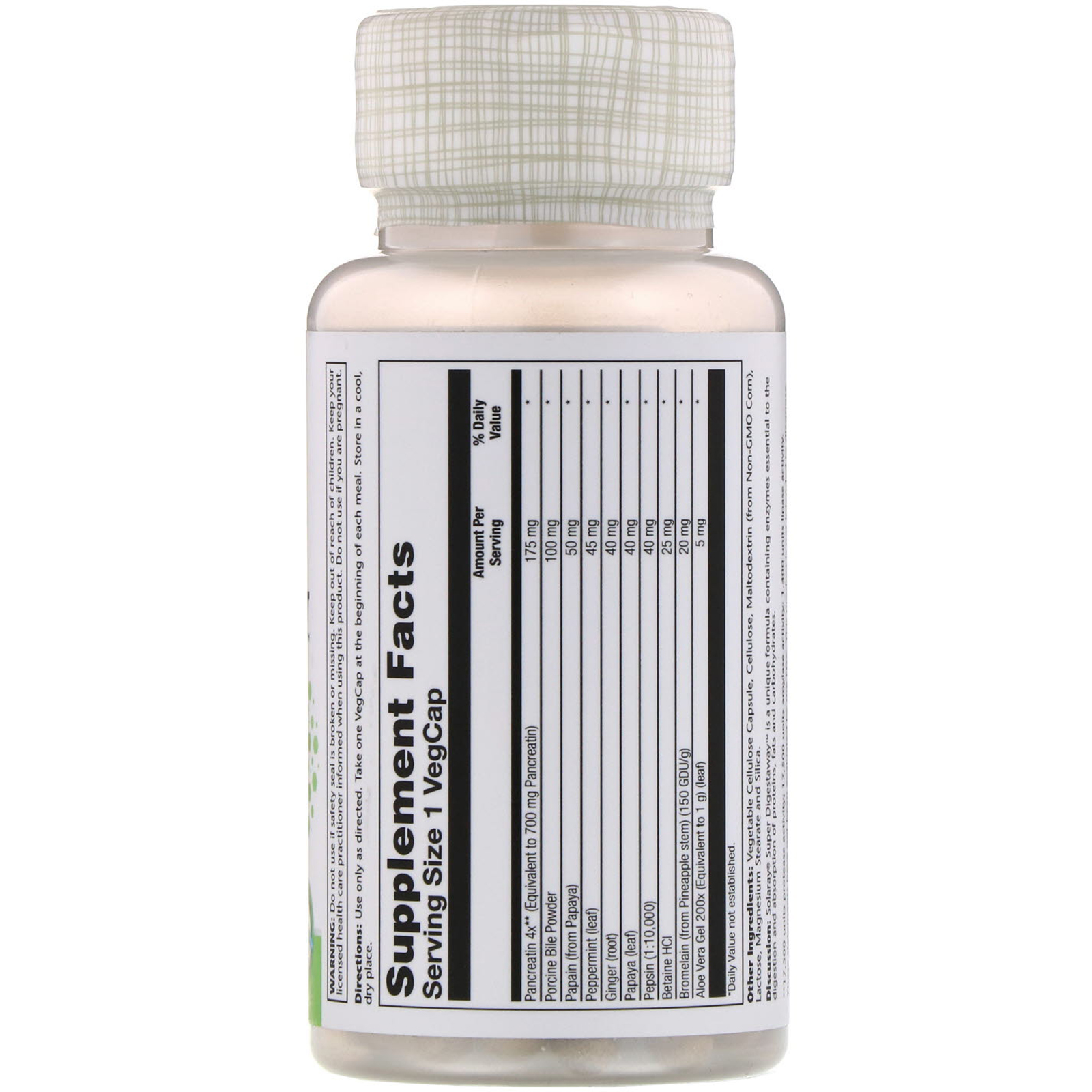 Solaray, Super Digestaway, Mistura de Enzimas Digestivas, 90 Cápsulas Vegetais - Imagem 2