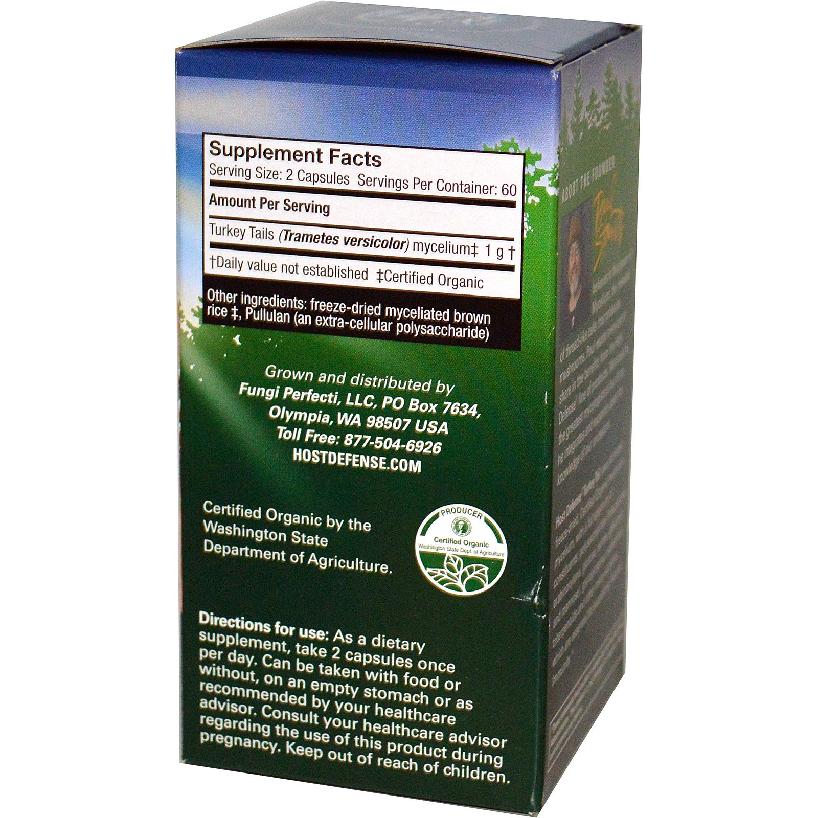 Fungi Perfecti, Turkey Tail, 120 Vegetarian Capsules - Imagem 2