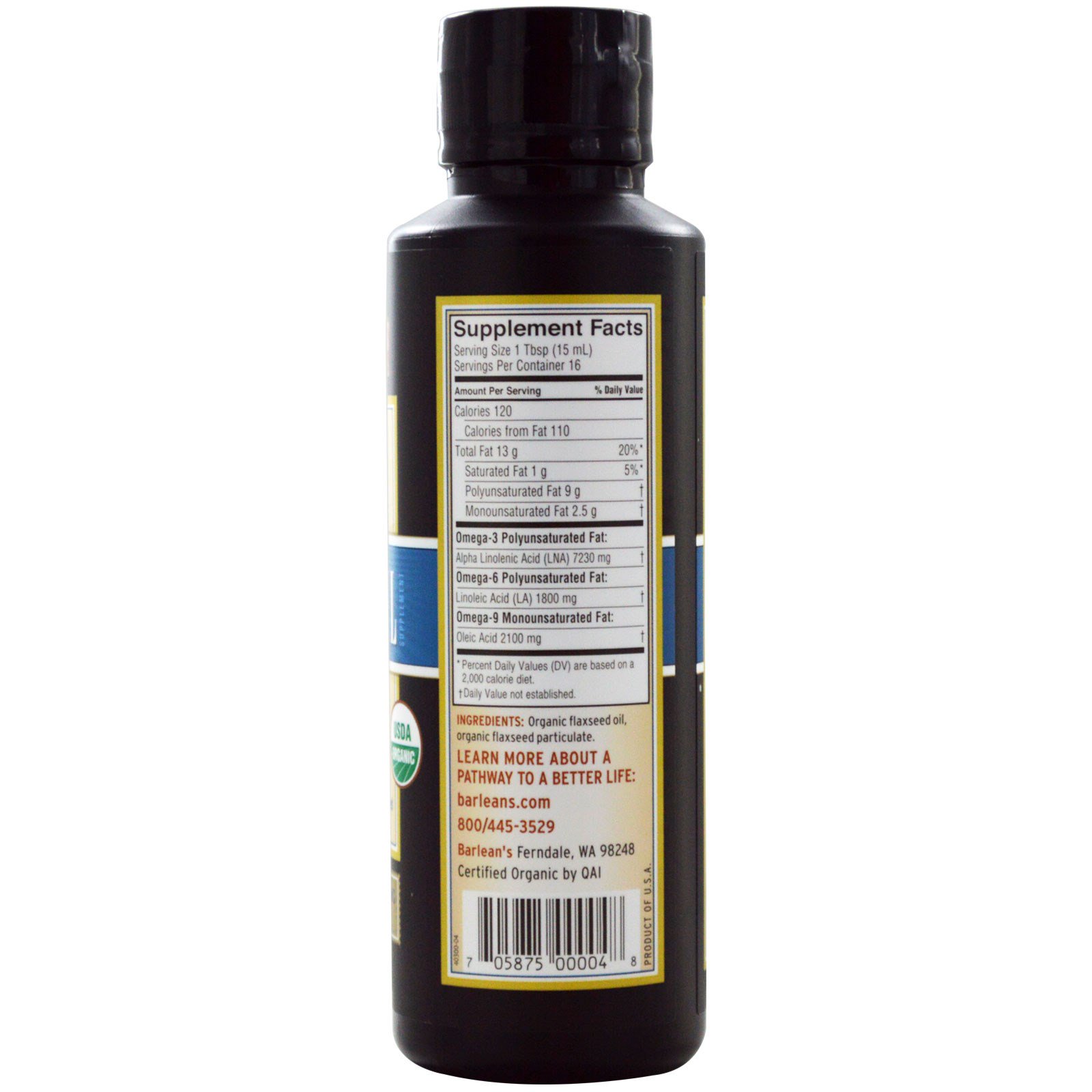 Barlean's, Óleo de linhaça de lignana orgânica, 236 ml - Imagem 2