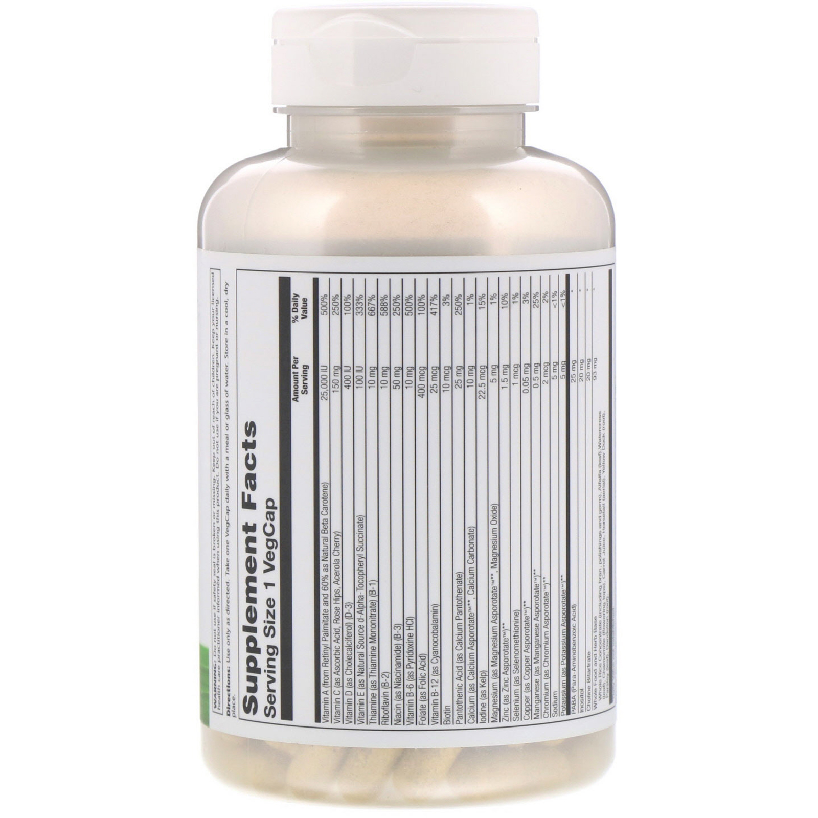 Solaray, Once Daily High Energy, multivitamínico, sem ferro, 120 cápsulas - Imagem 2