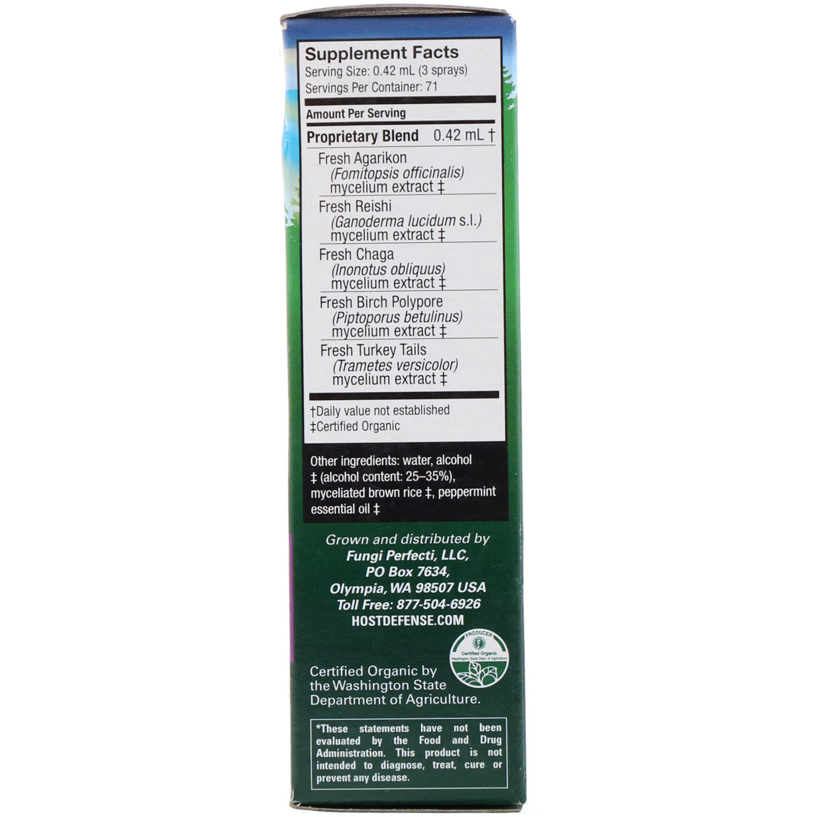 Fungi Perfecti, Mushrooms, Organic Myco Shield Spray, Immune Support Peppermint, 1 fl oz (30 ml) - Imagem 2