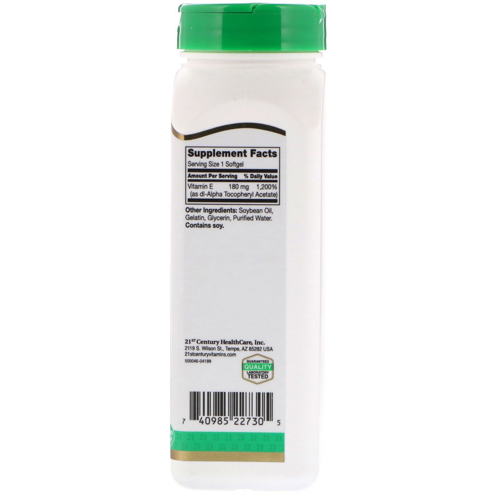 21st Century, Vitamina E, 180 mg (400 UI), 250 Cápsulas Softgel - Imagem 2