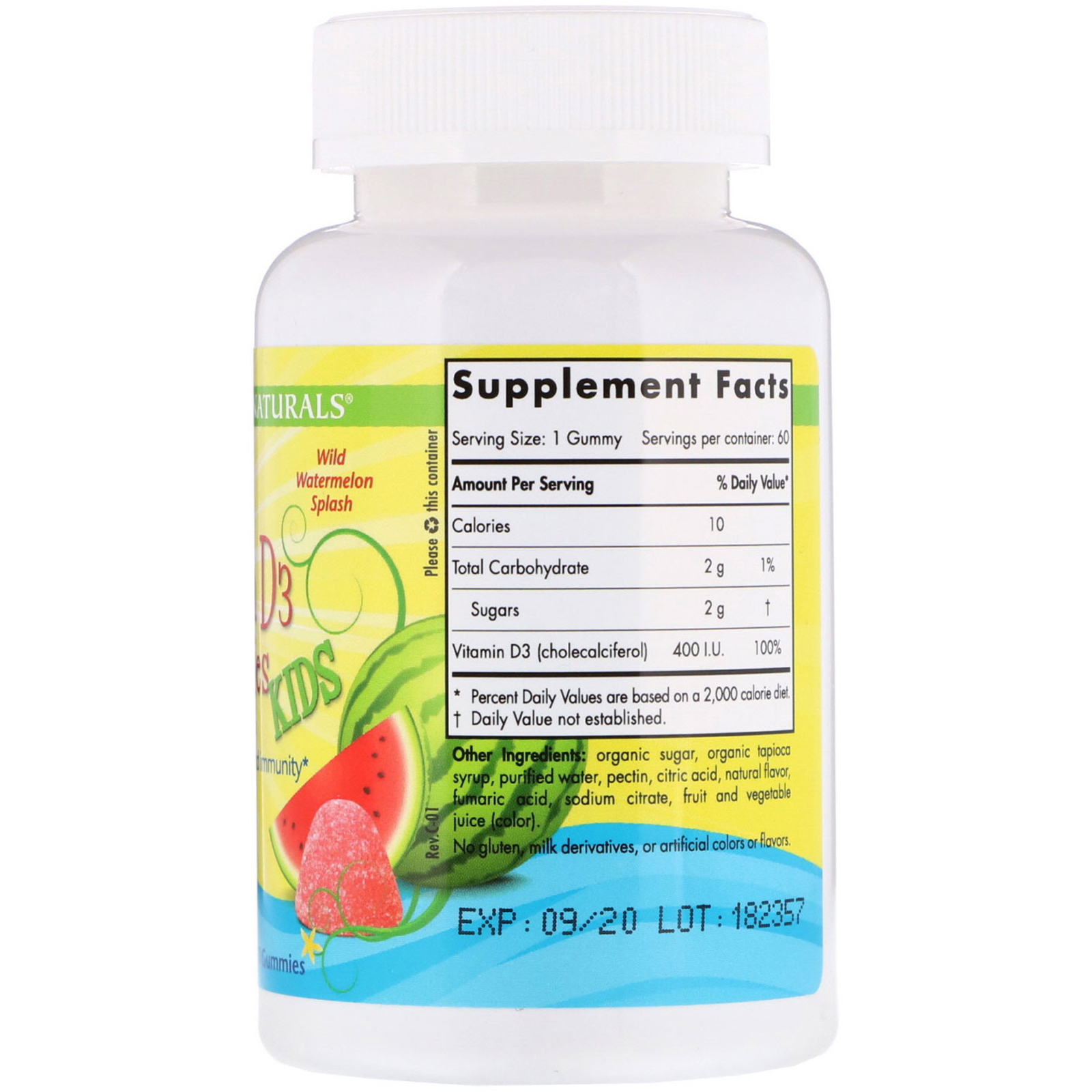 Nordic Naturals, Vitamin D3 Gummies Kids, Wild Water Melon Splash, 400 IU, 60 Gummies - Imagem 2