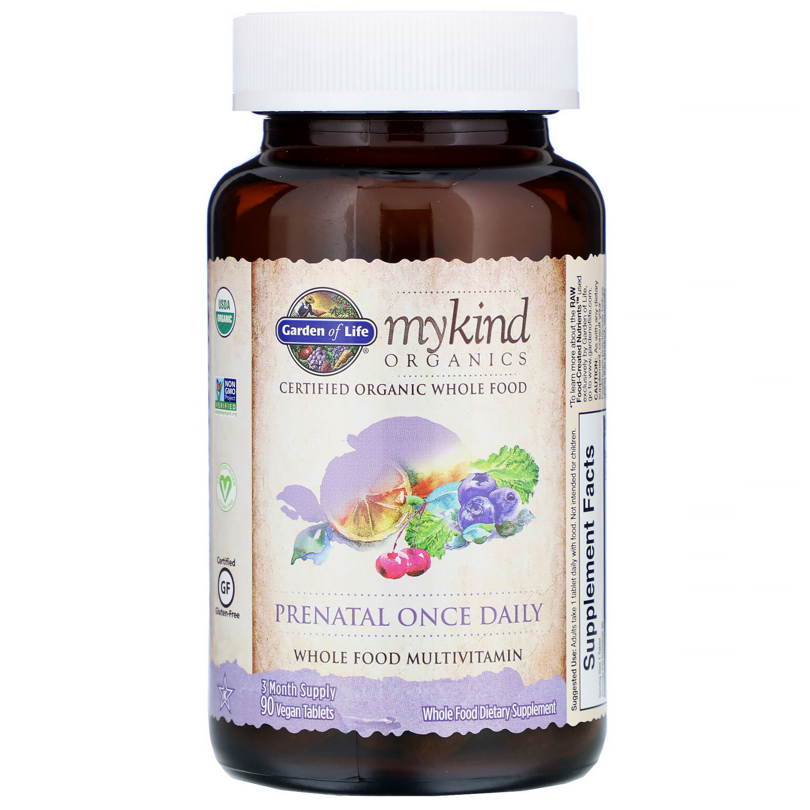 Garden of Life, Mykind Organics, Pré-natal Uma Vez ao Dia, 90 Comprimidos Veganos - Imagem 3
