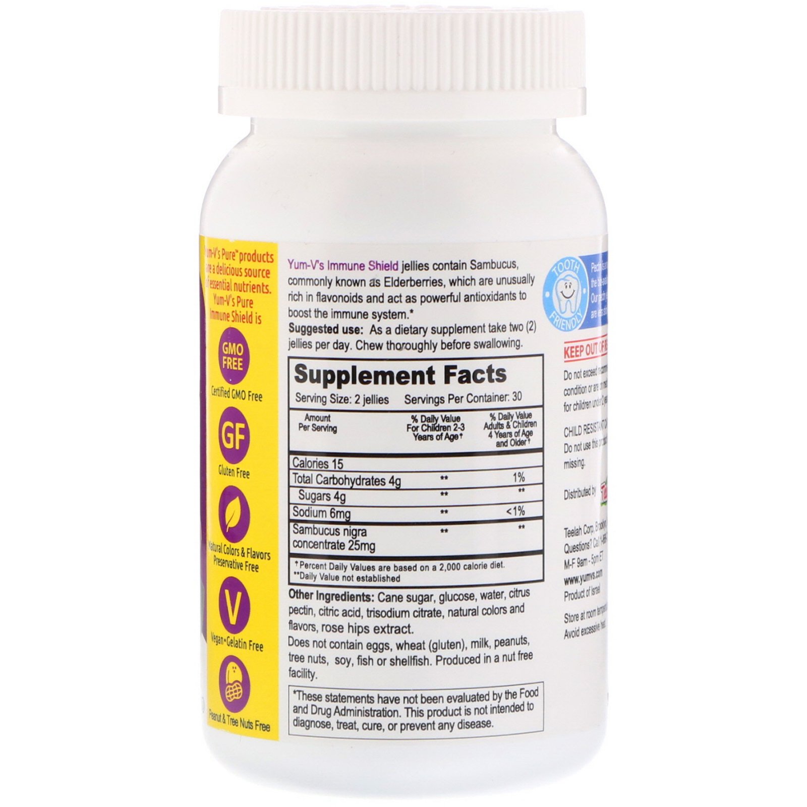 YumV's, Immune Shield with Sambucus, Delicious Berry Flavor, 60 Jelly Bears - Imagem 2