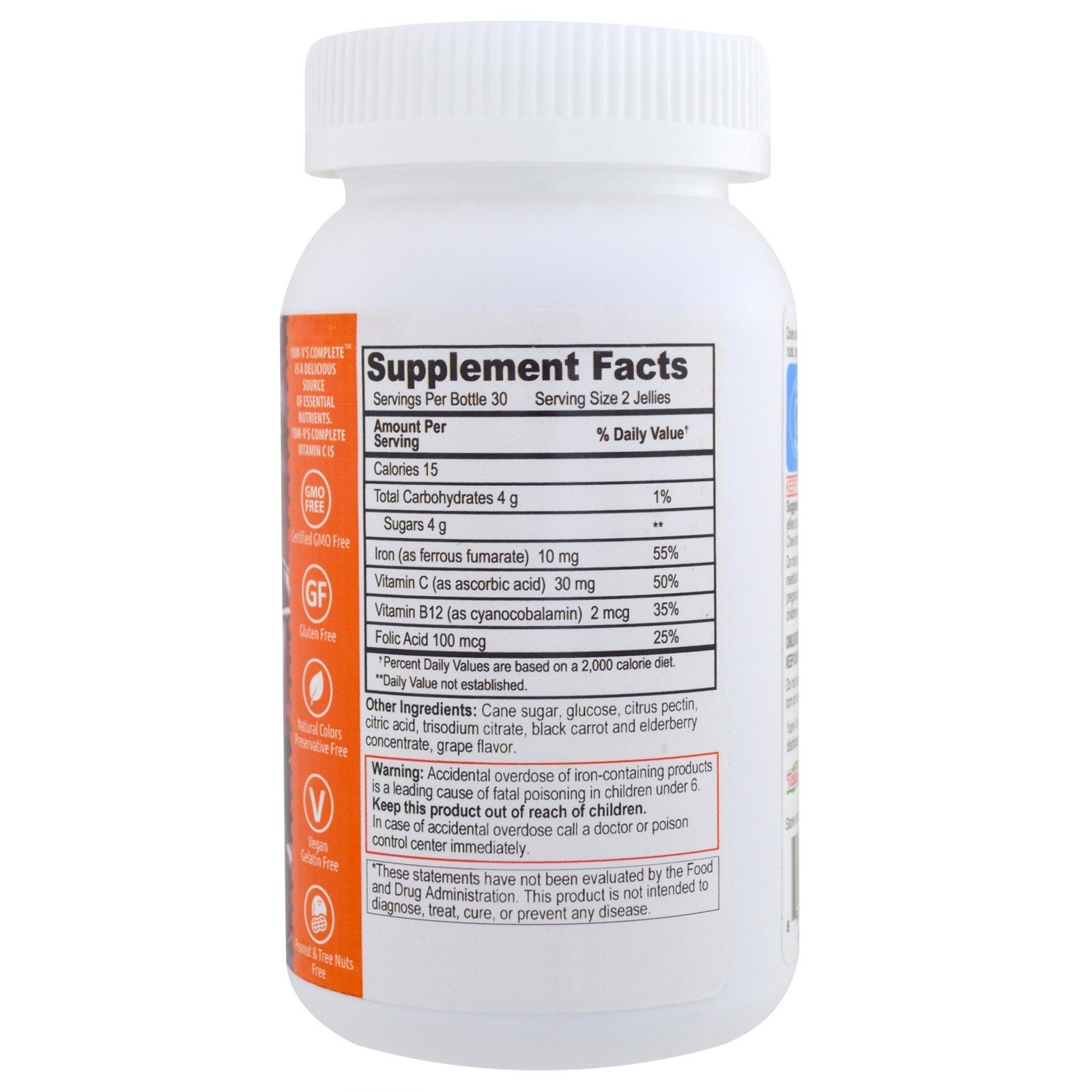 YumV's, Ferro, com Vitamina C, Sabor de Uva, 60 Balas de Goma - Imagem 2
