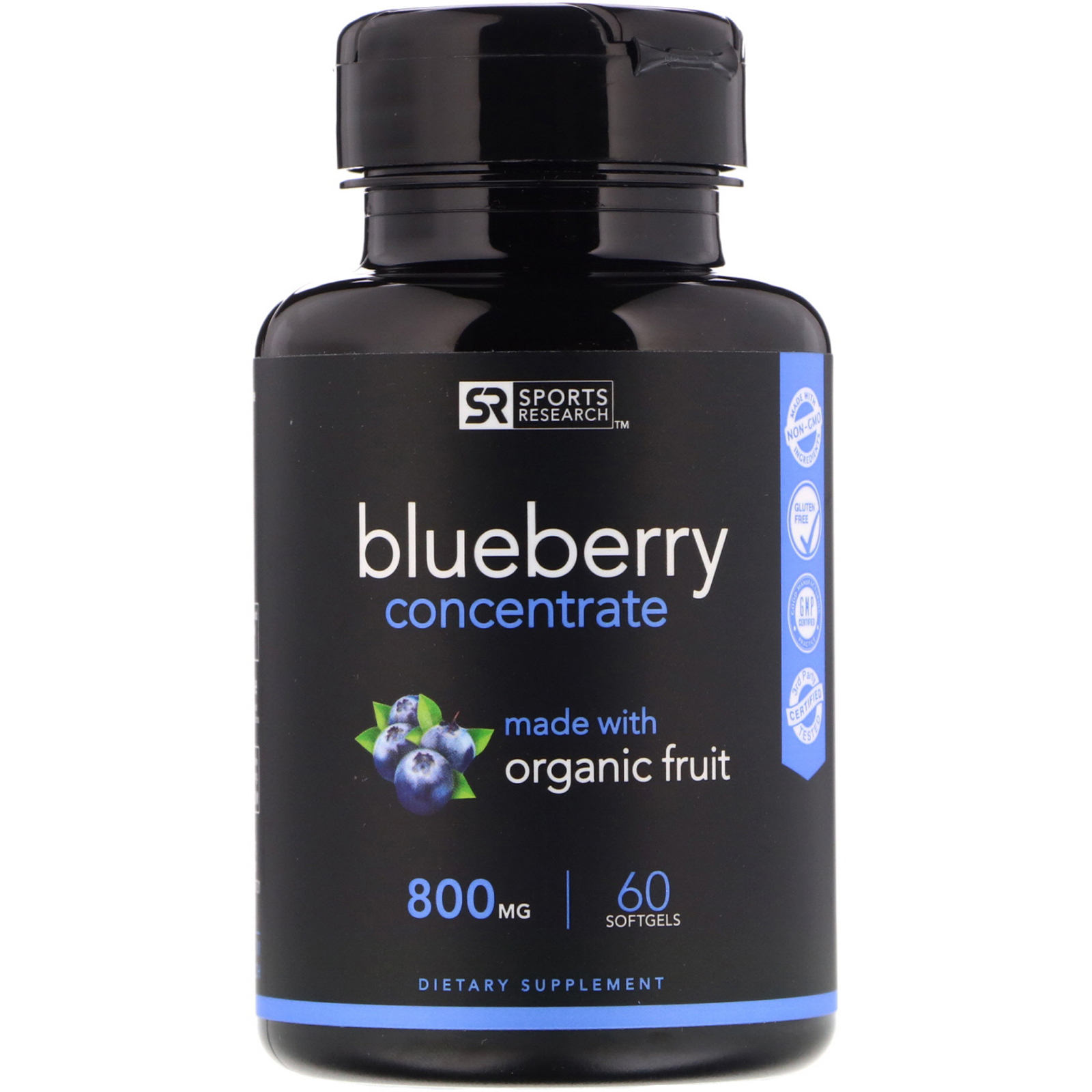 Sports Research, Mirtilo Concentrado, 800 mg, 60 Cápsulas Softgel