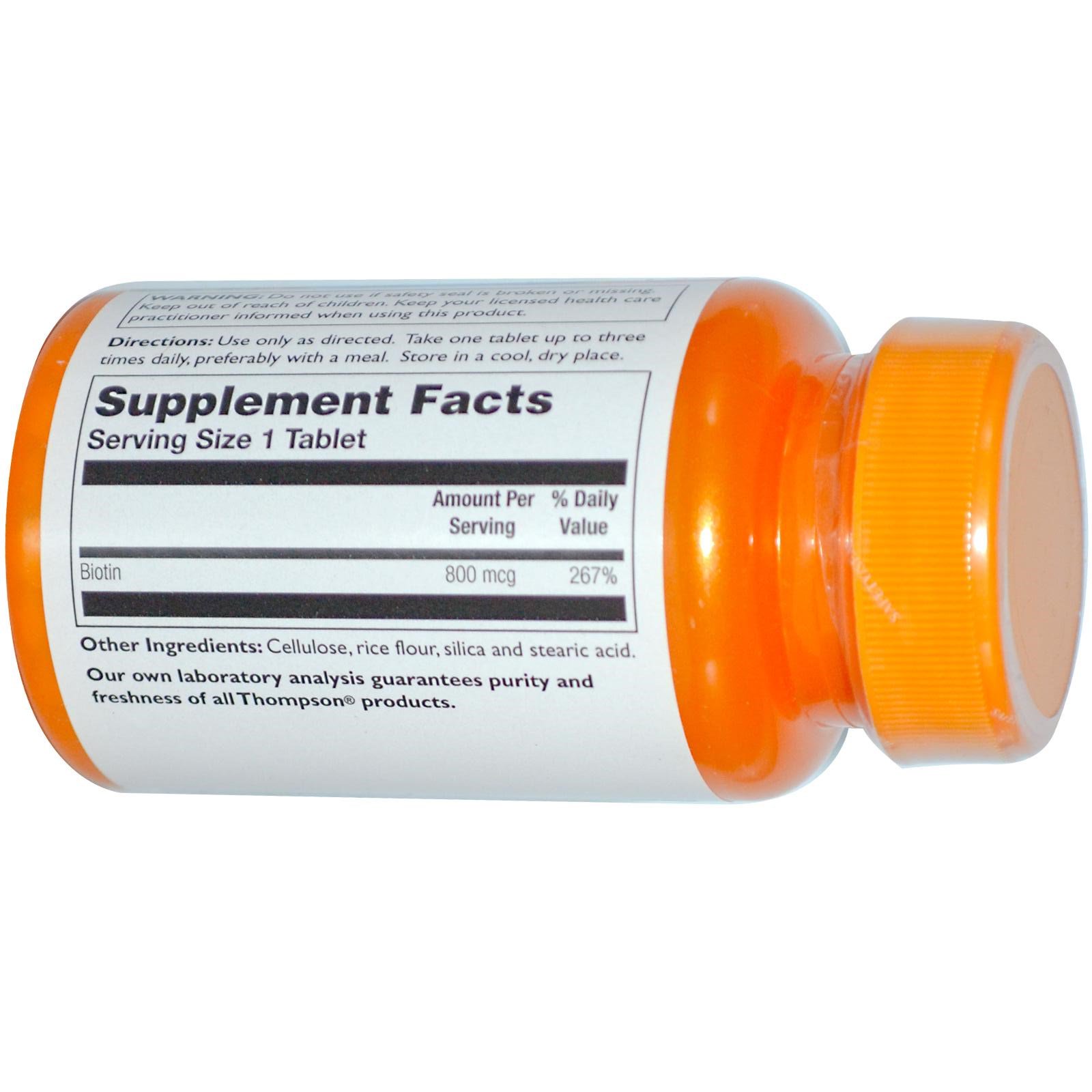 Thompson, Biotina, 800 mcg, 90 Comprimidos - Imagem 2