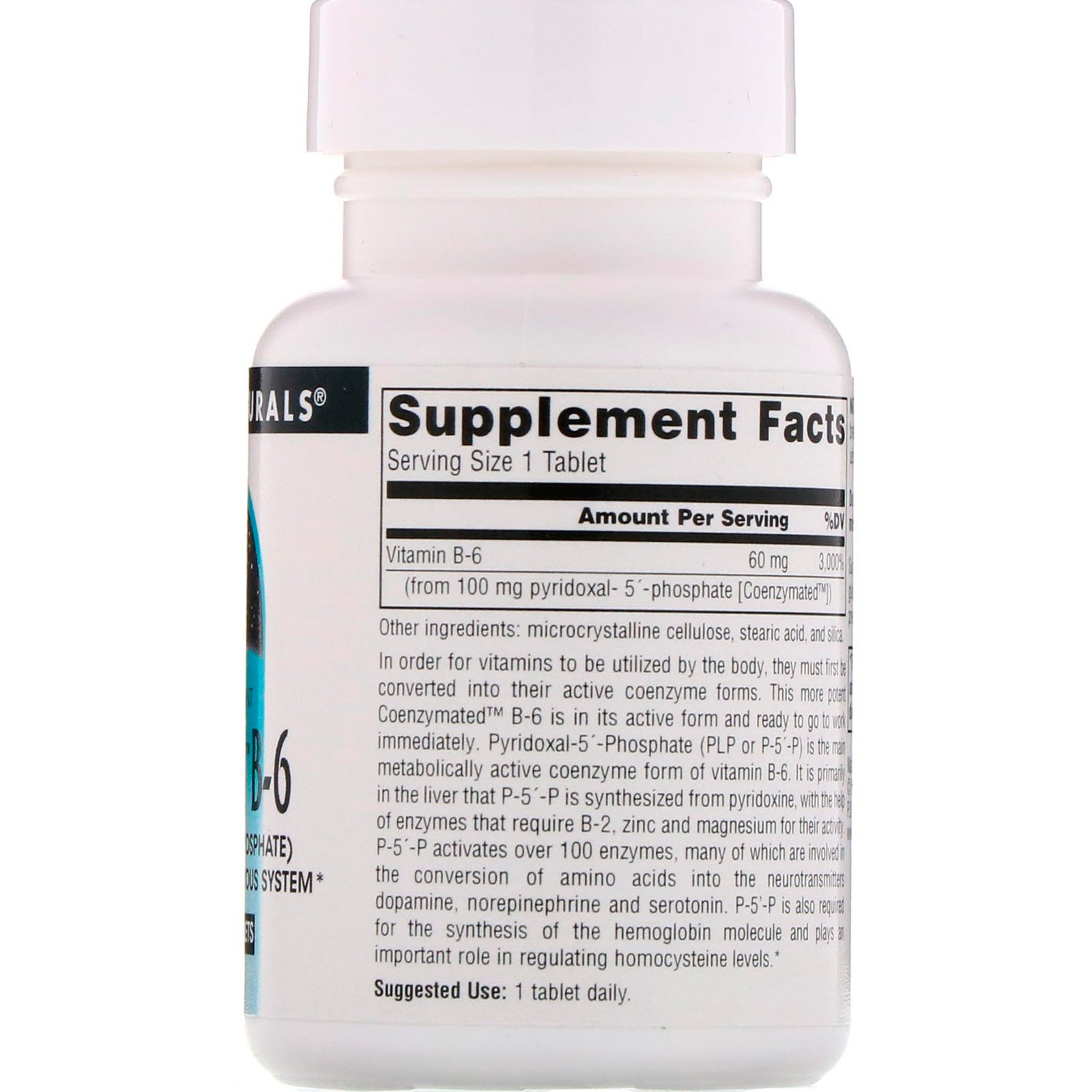 Source Naturals, B-6 Coenzimado, 100 mg, 60 Comprimidos - Imagem 2
