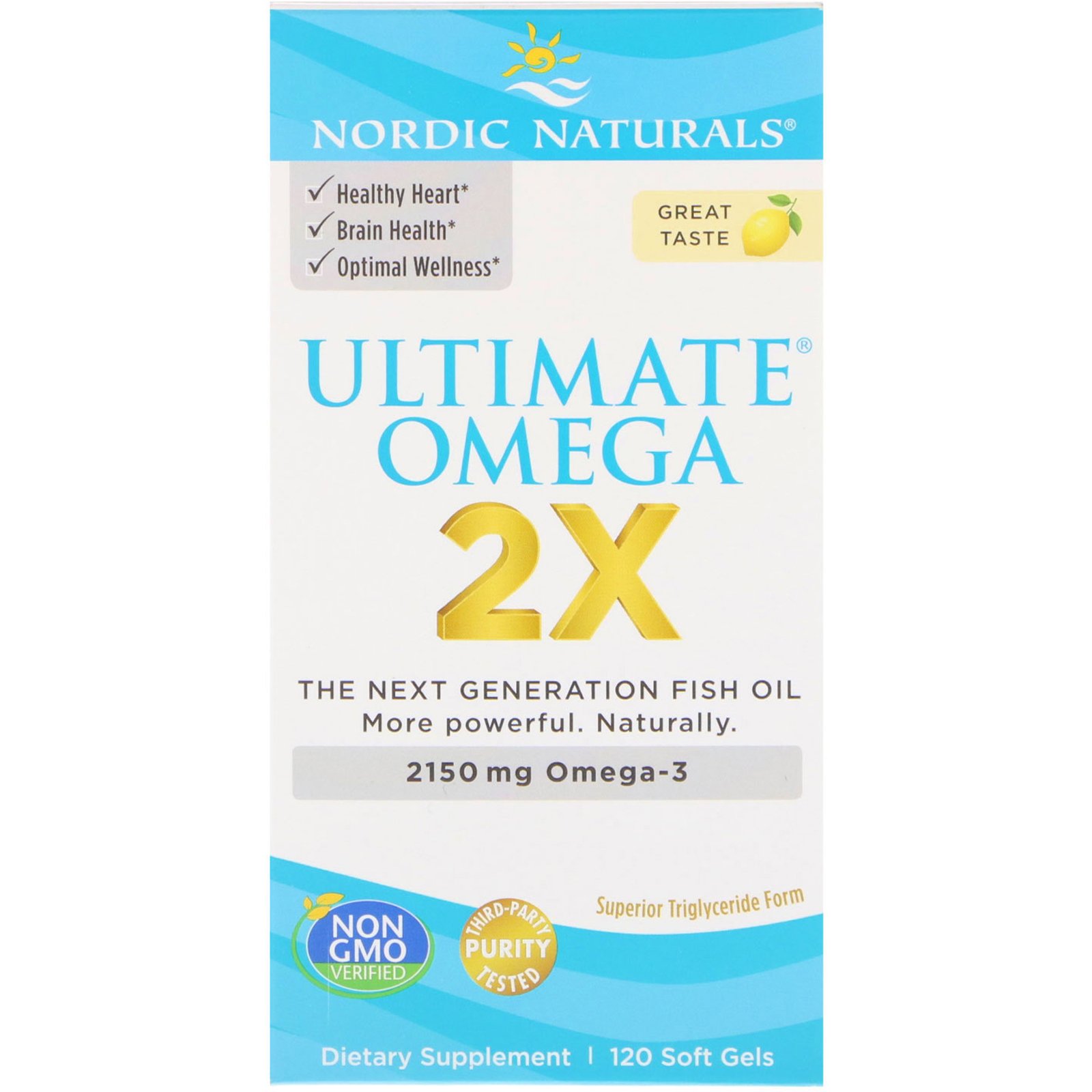 Nordic Naturals, Ultimate Omega 2X, 2.150 mg, 120 Cápsulas Softgel