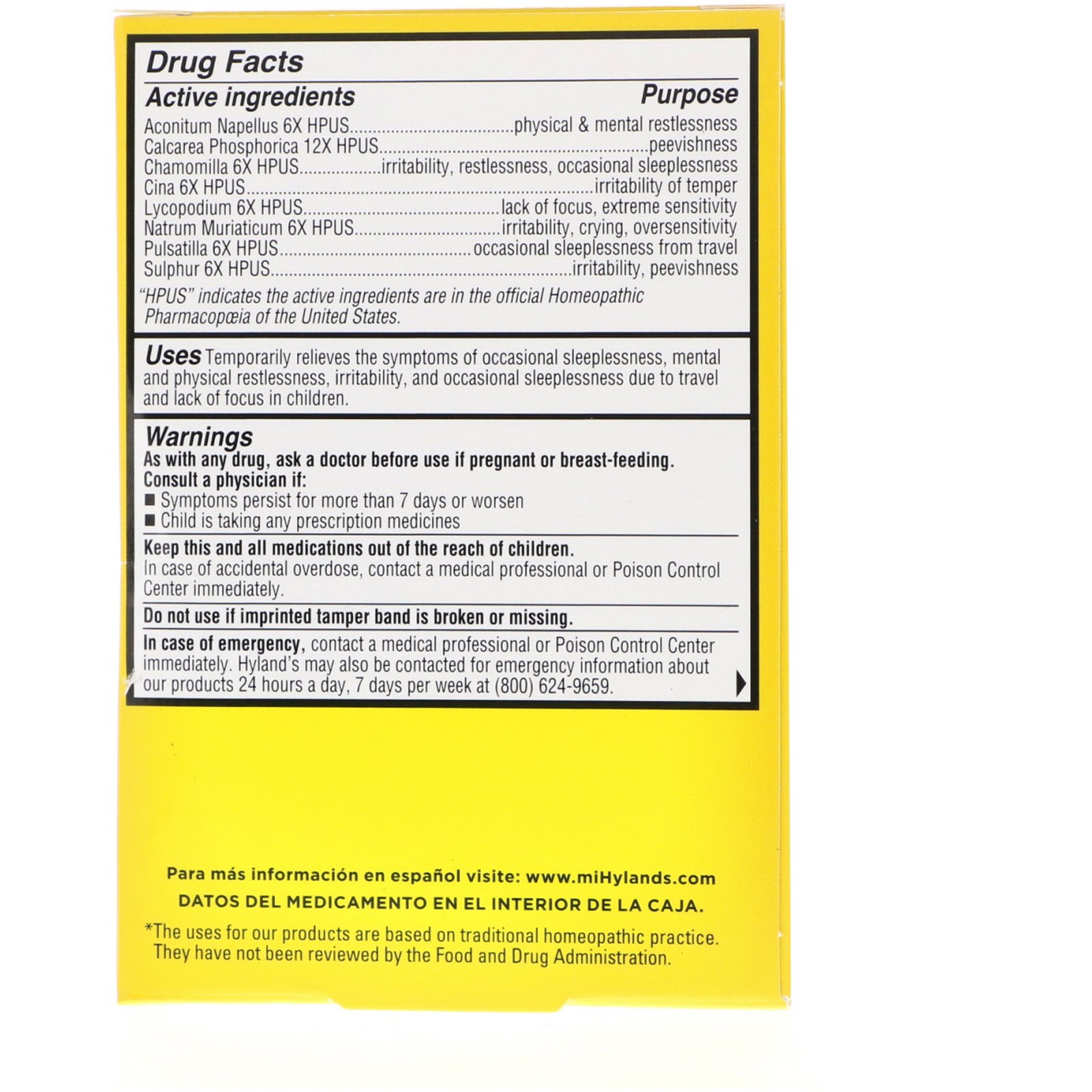 Hyland's, 4 Kids, Calm' n Restful, Ages 2-12, 125 Quick-Dissolving Tablets - Imagem 2
